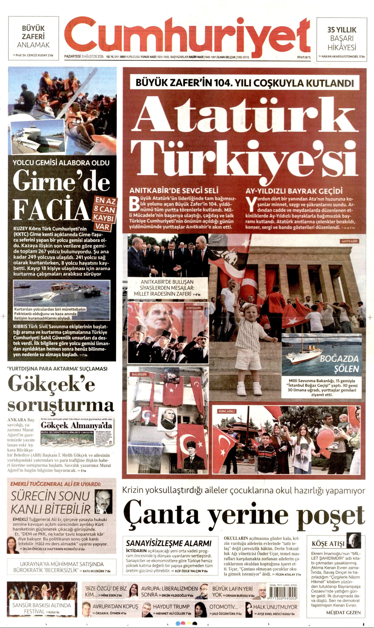 Gazeteler bugün ne yazdı? (31 Ağustos) - 6. fotoğraf