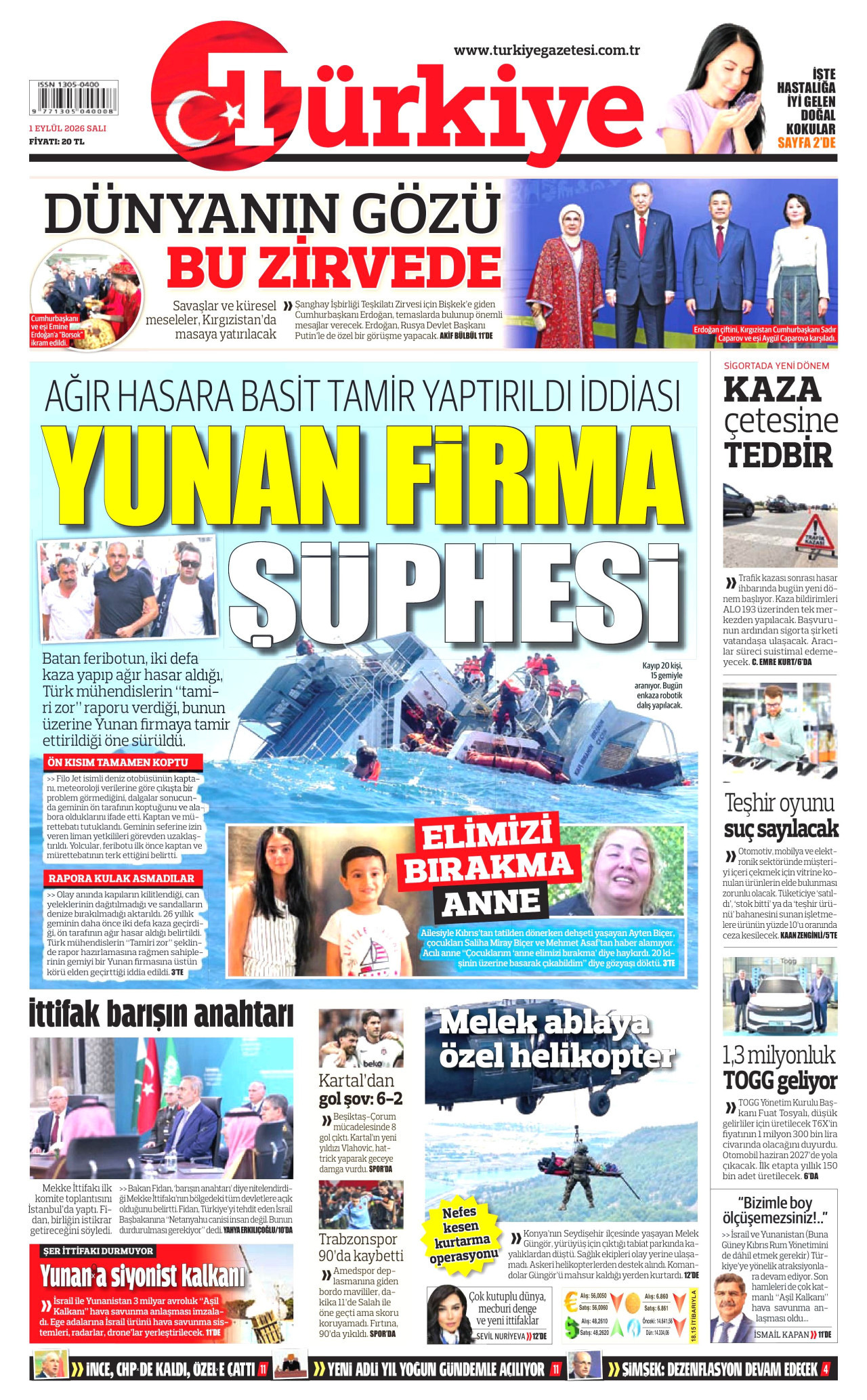 Gazeteler bugün ne yazdı? (1 Eylül) - 6. fotoğraf