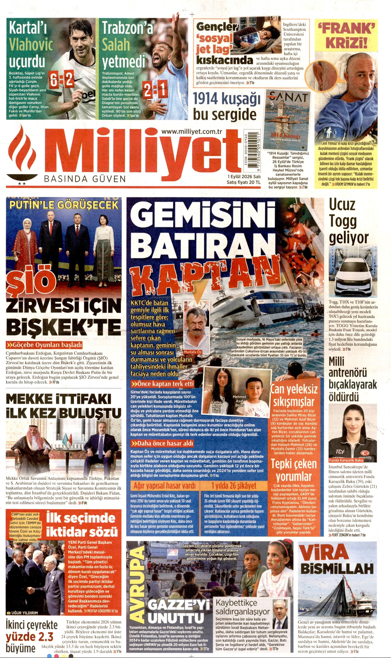 Gazeteler bugün ne yazdı? (1 Eylül) - 3. fotoğraf