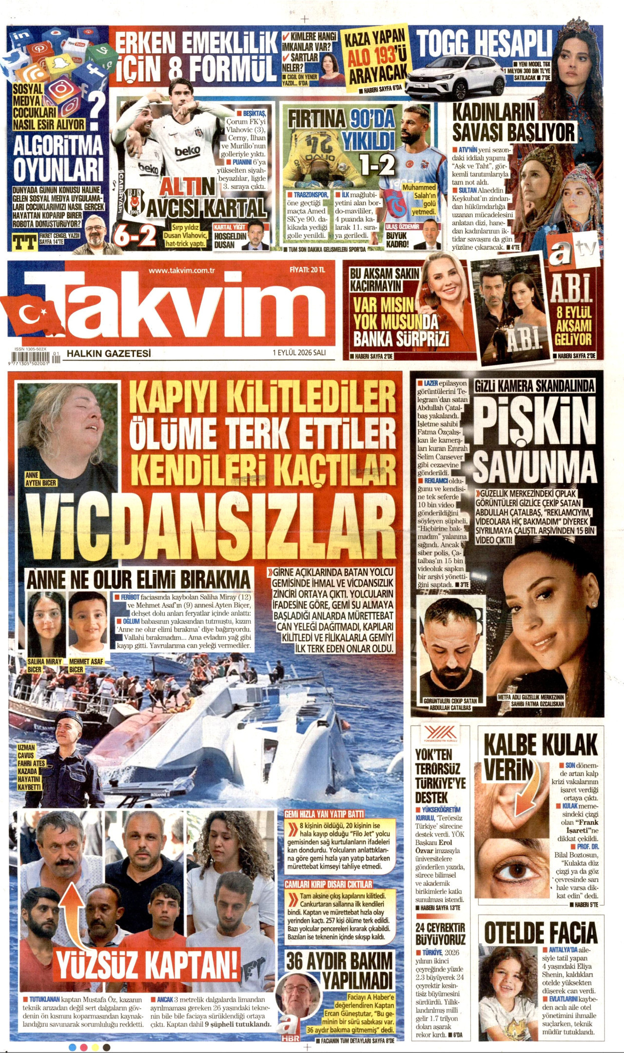 Gazeteler bugün ne yazdı? (1 Eylül) - 8. fotoğraf
