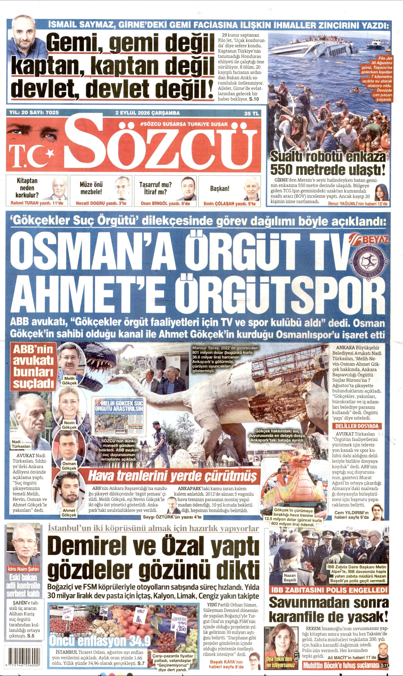 Gazeteler bugün ne yazdı? (2 Eylül) - 12. fotoğraf