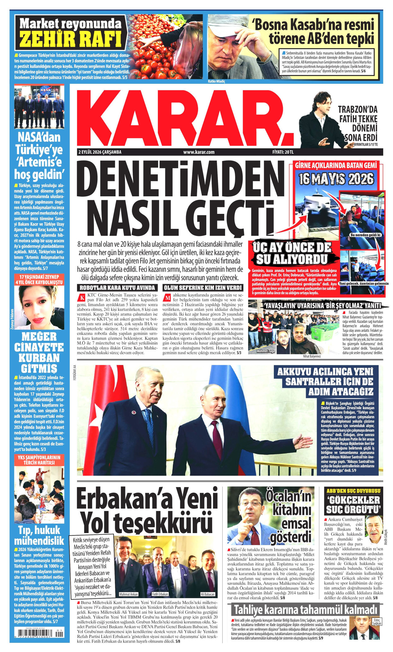 Gazeteler bugün ne yazdı? (2 Eylül) - 8. fotoğraf