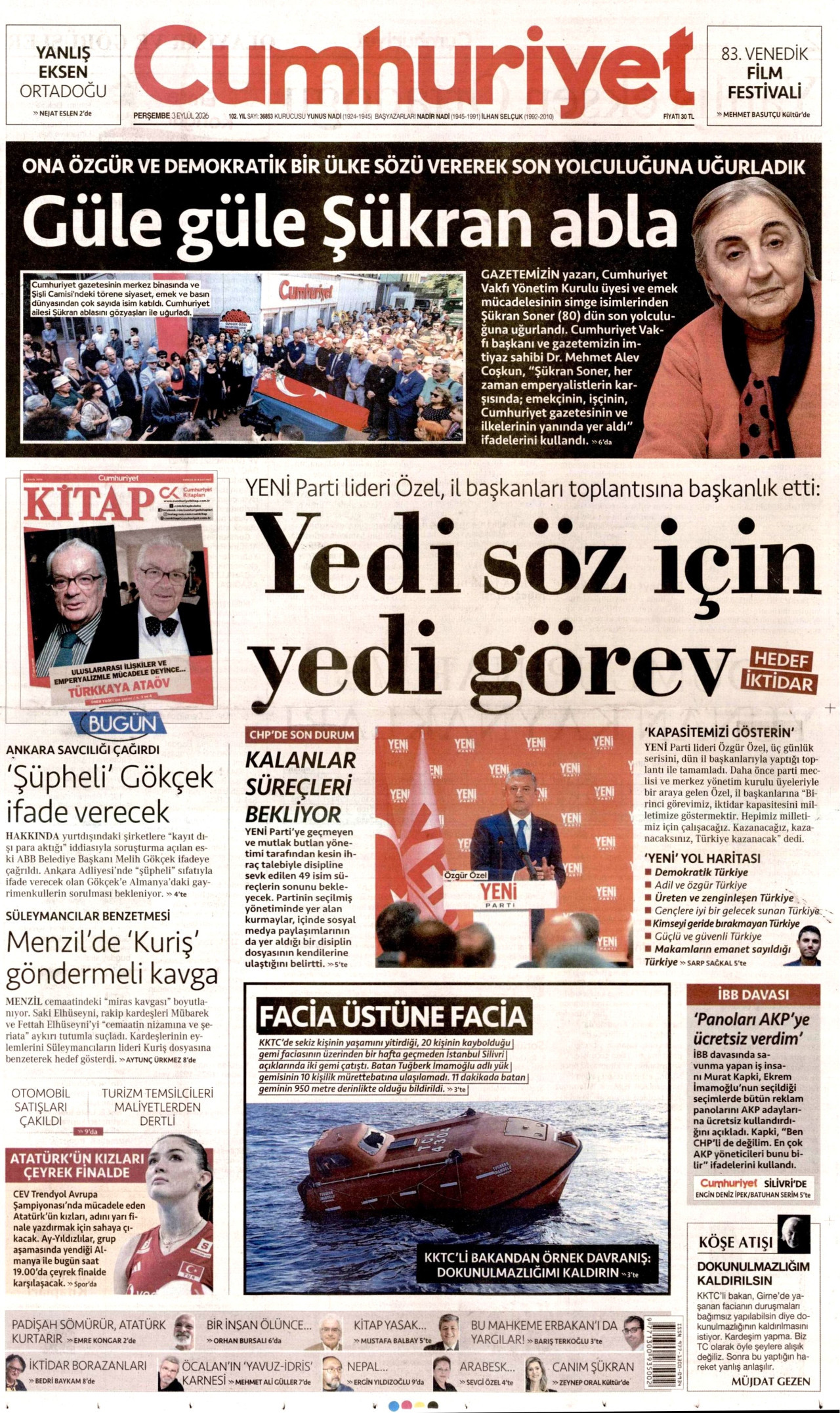 Gazeteler bugün ne yazdı? (3 Eylül) - 4. fotoğraf