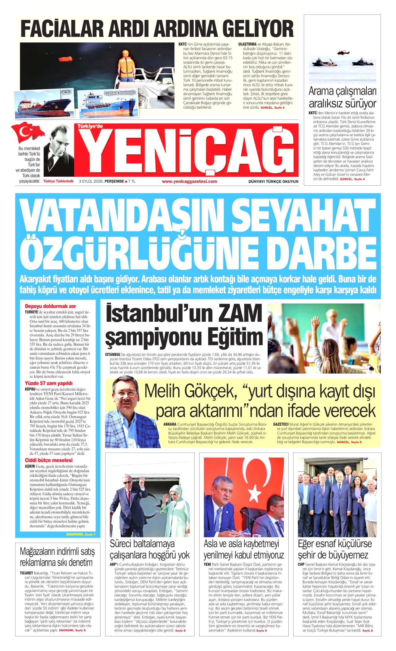 Gazeteler bugün ne yazdı? (3 Eylül) - 2. fotoğraf