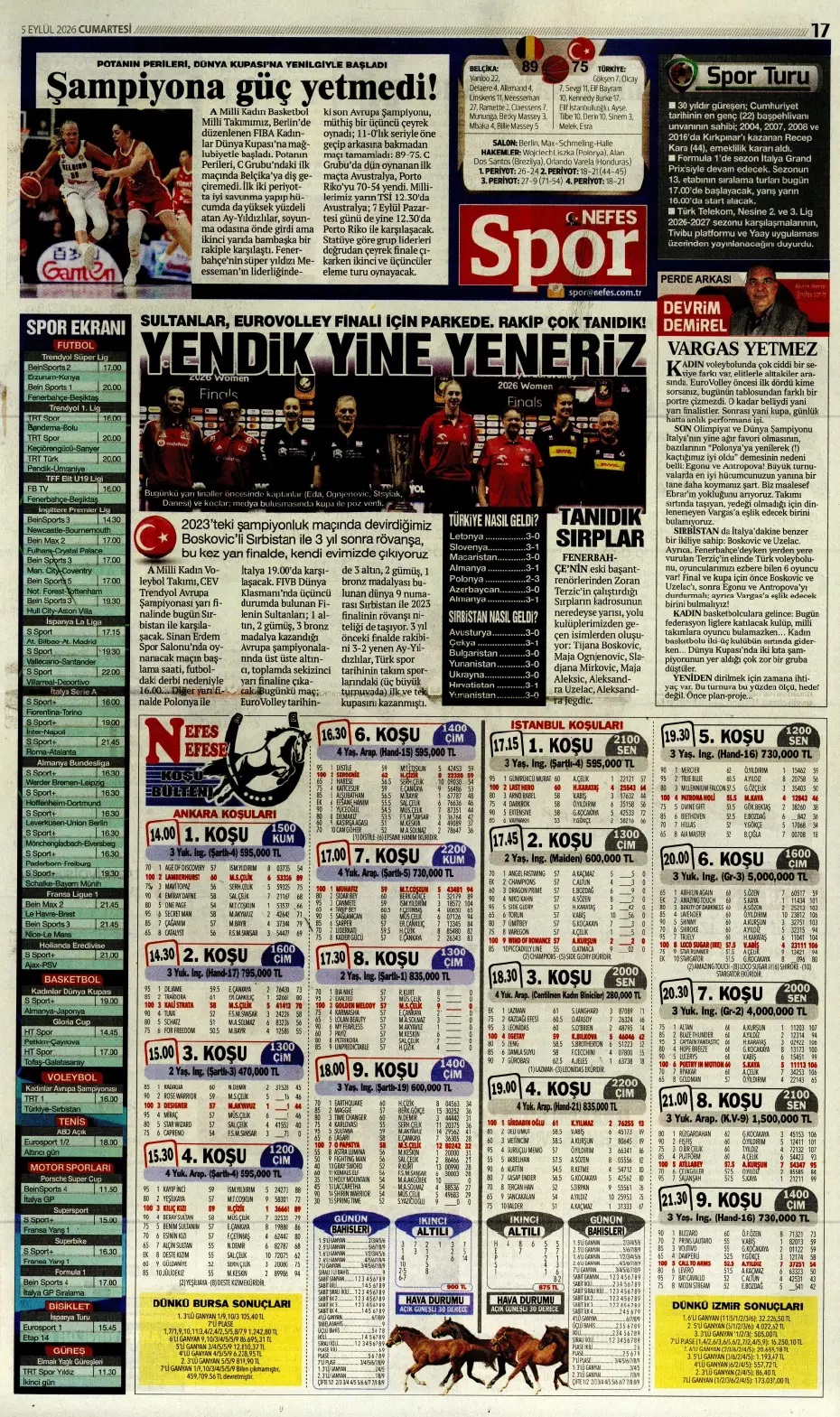 Bu derbi çok renkli! Spor basını bugün ne yazdı? (5 Eylül) - 1. fotoğraf