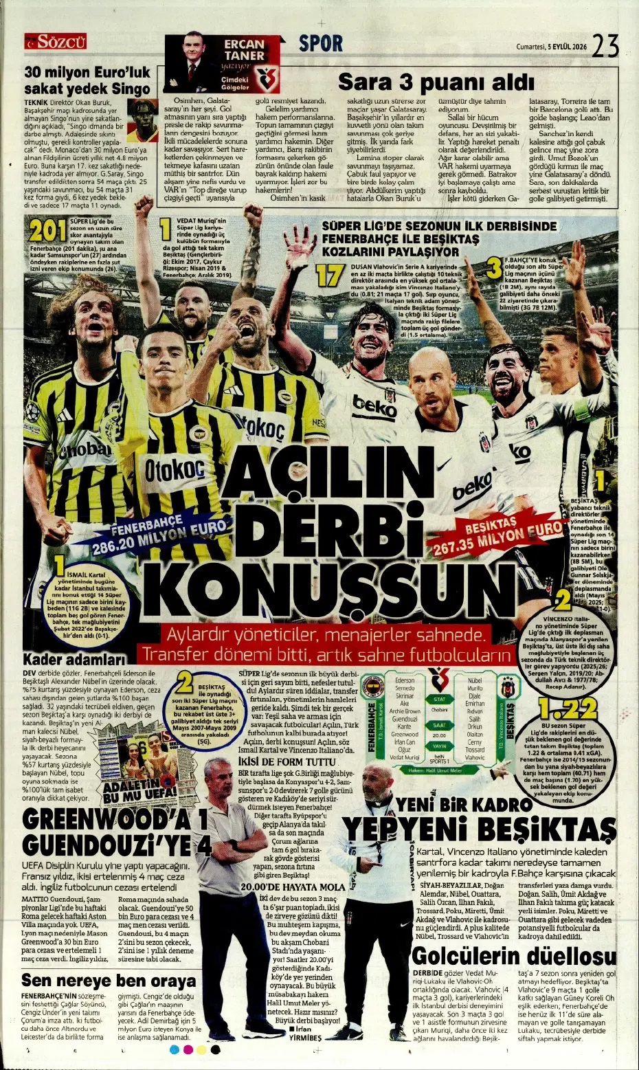 Bu derbi çok renkli! Spor basını bugün ne yazdı? (5 Eylül) - 7. fotoğraf