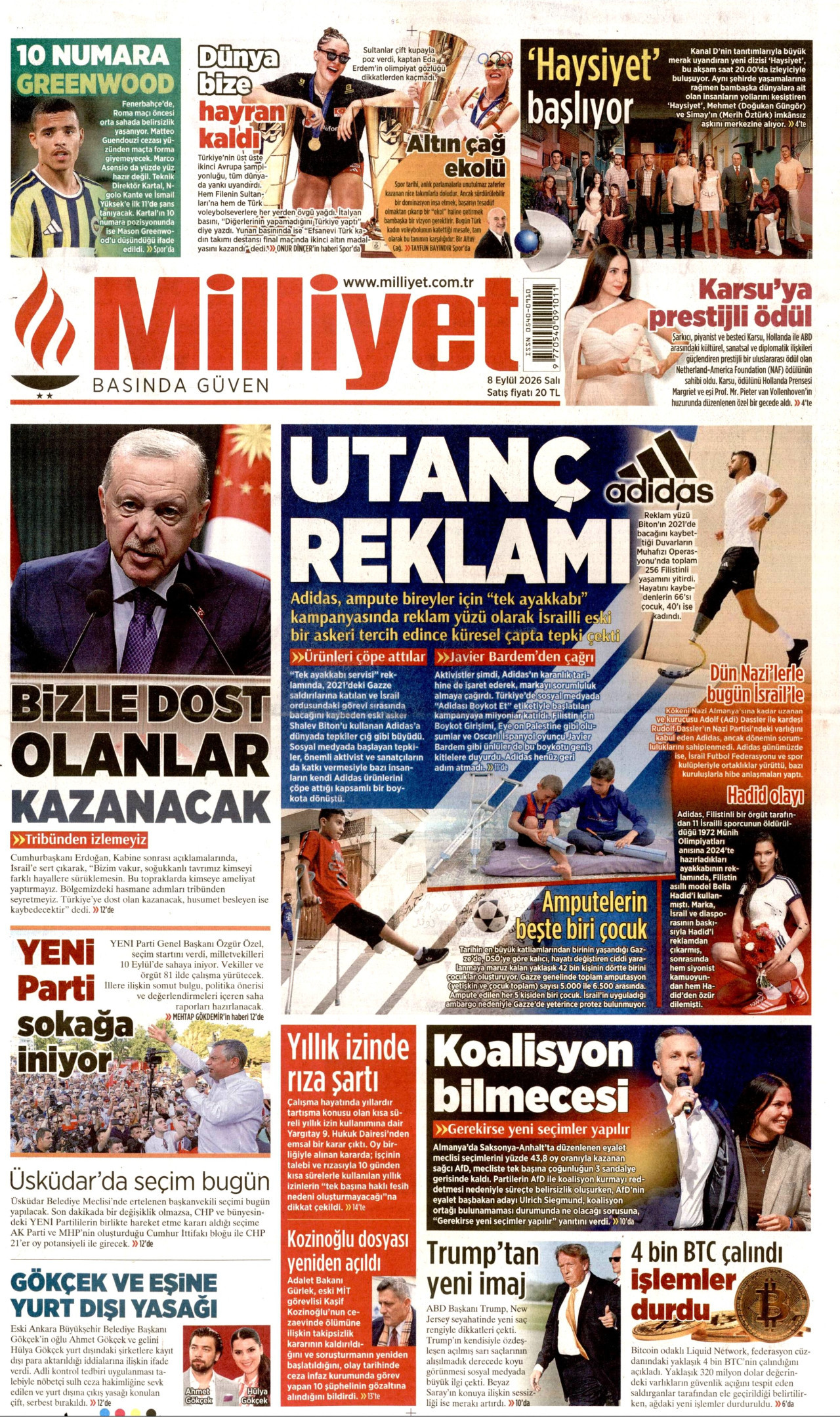 Gazeteler bugün ne yazdı? (8 Eylül) - 7. fotoğraf