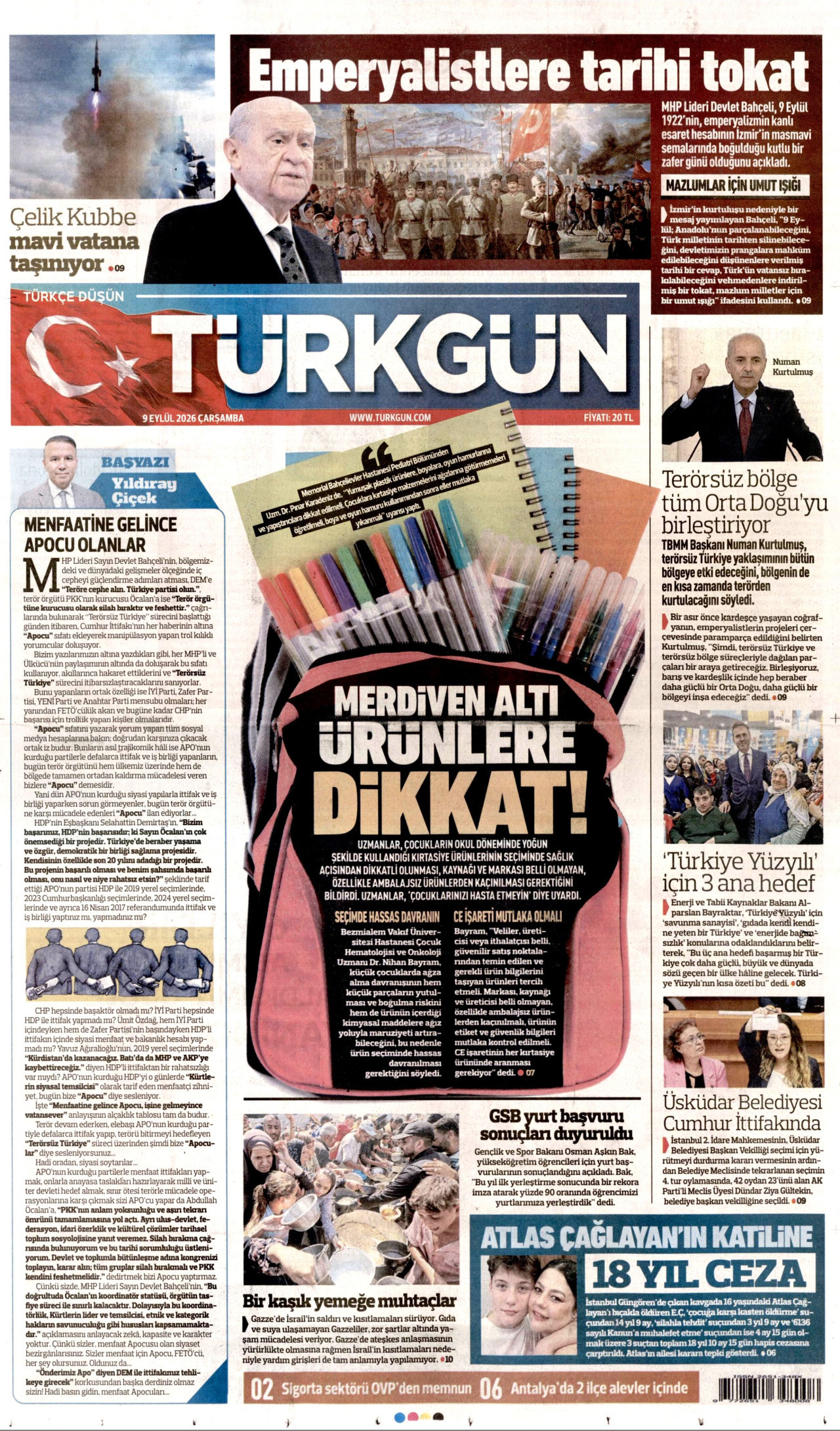 Gazeteler bugün ne yazdı? (9 Eylül) - 9. fotoğraf