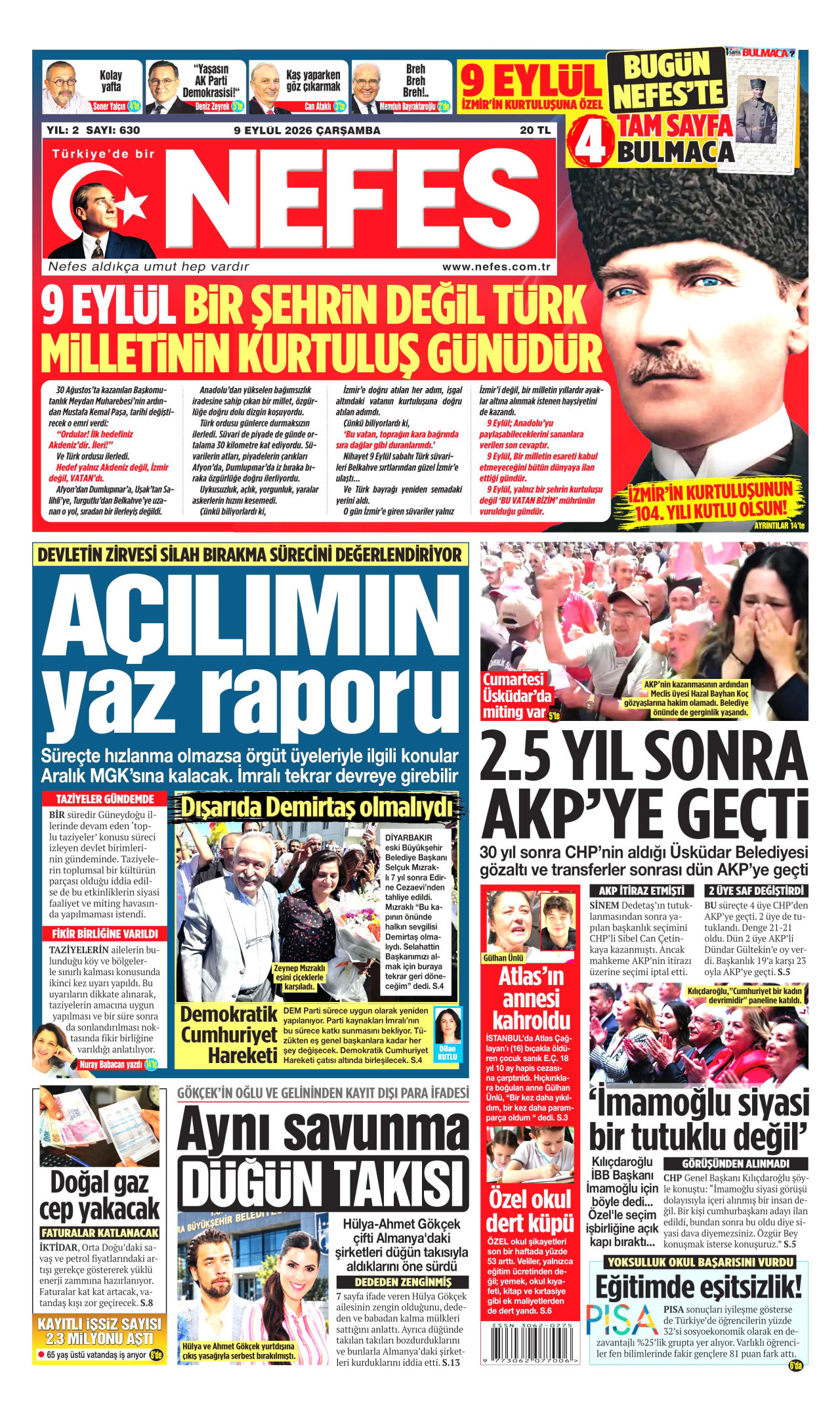 Gazeteler bugün ne yazdı? (9 Eylül) - 12. fotoğraf