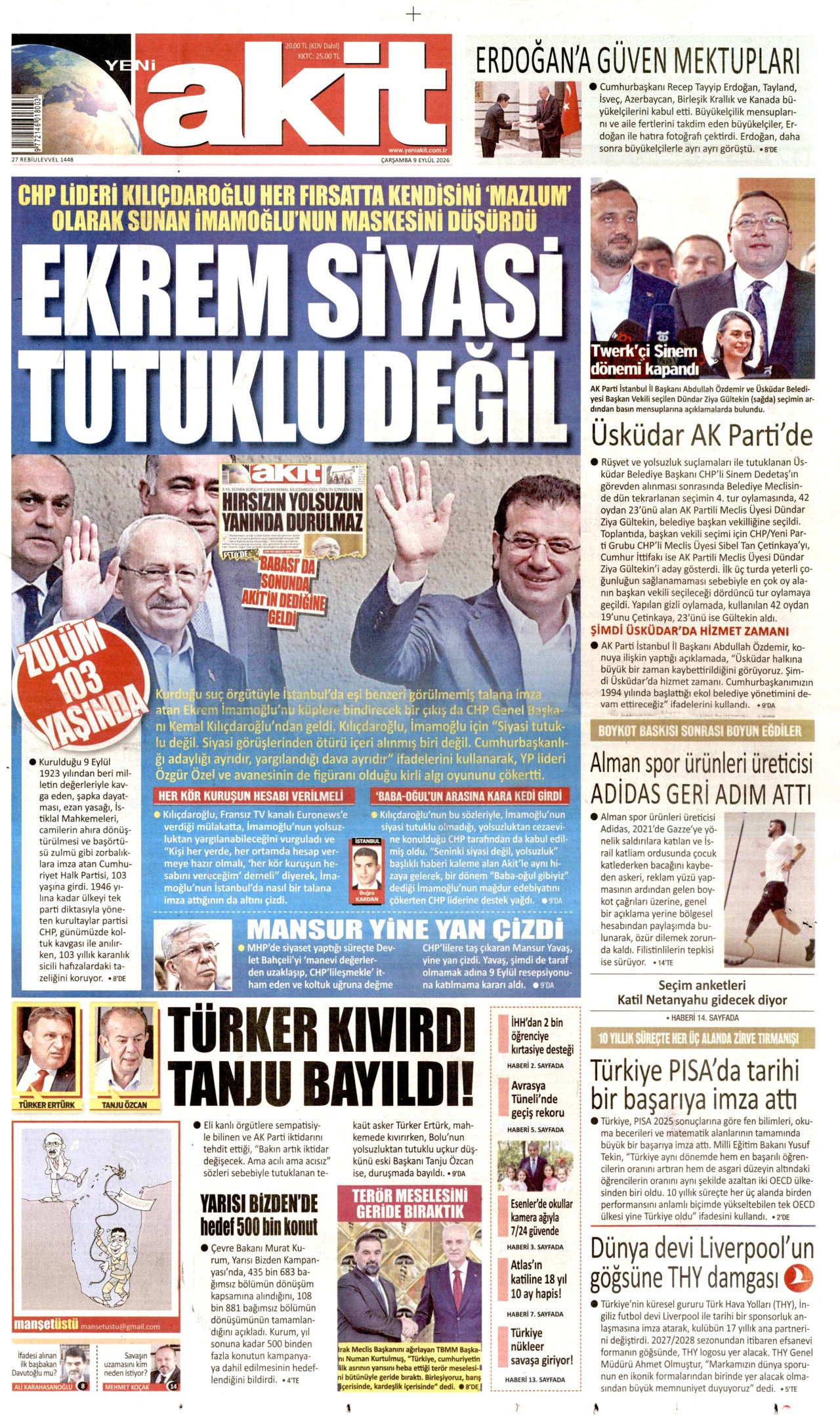 Gazeteler bugün ne yazdı? (9 Eylül) - 6. fotoğraf