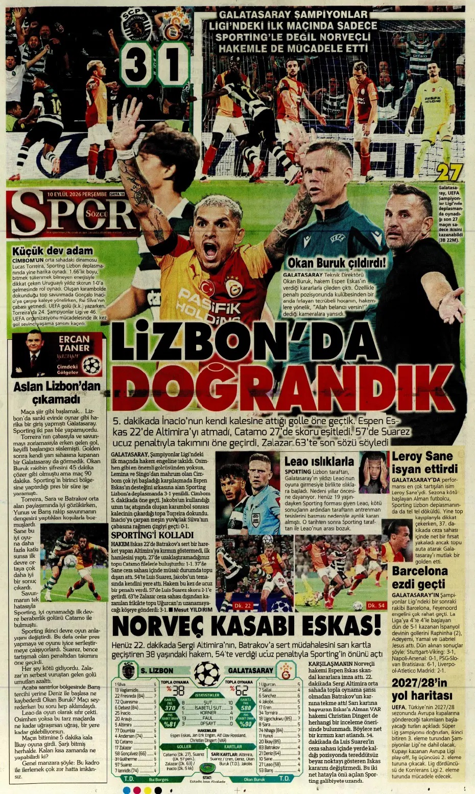 Kadıköy'de ROMAntik gece! Spor basını bugün ne yazdı? (10 Eylül) - 6. fotoğraf
