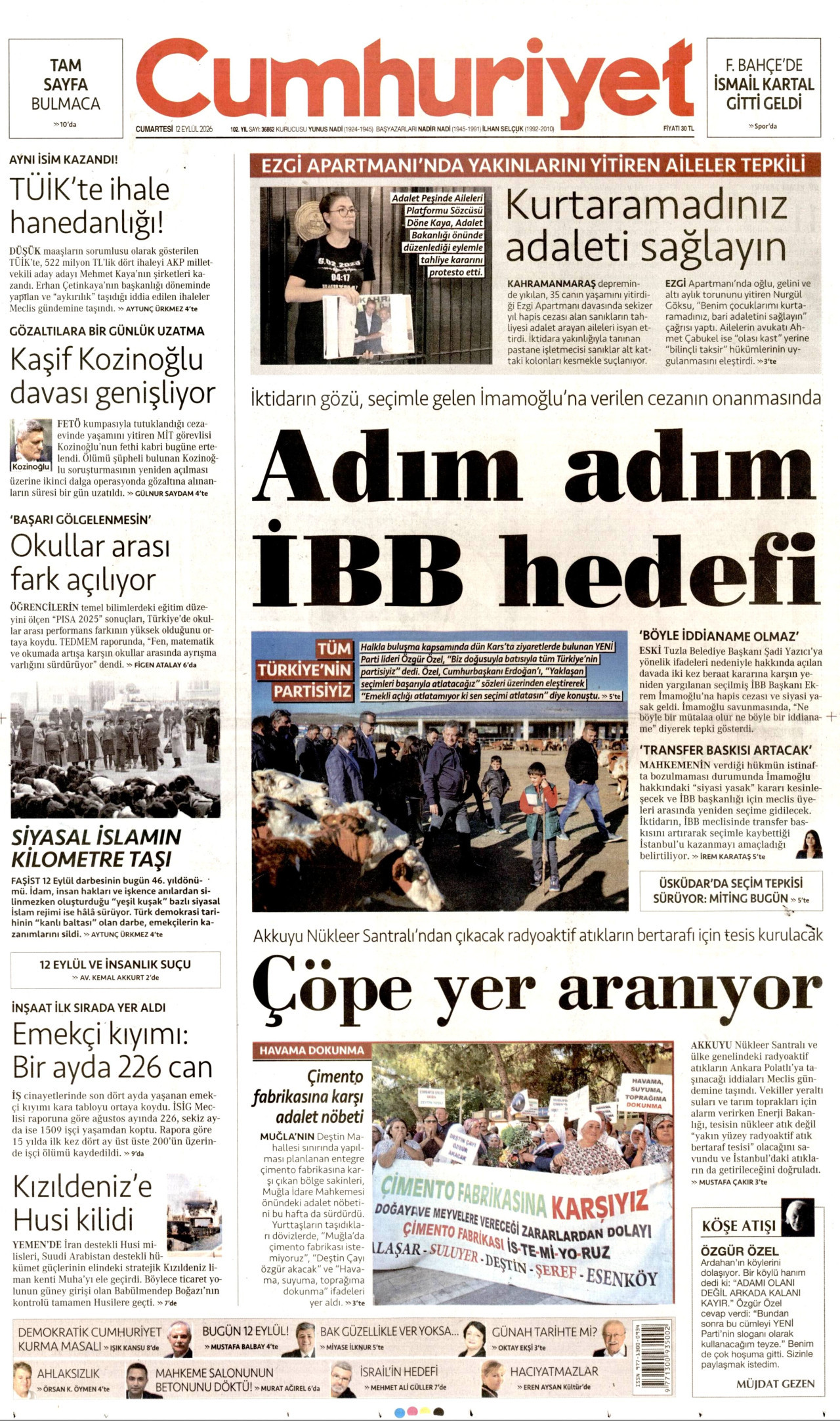 Gazeteler bugün ne yazdı? (12 Eylül) - 3. fotoğraf