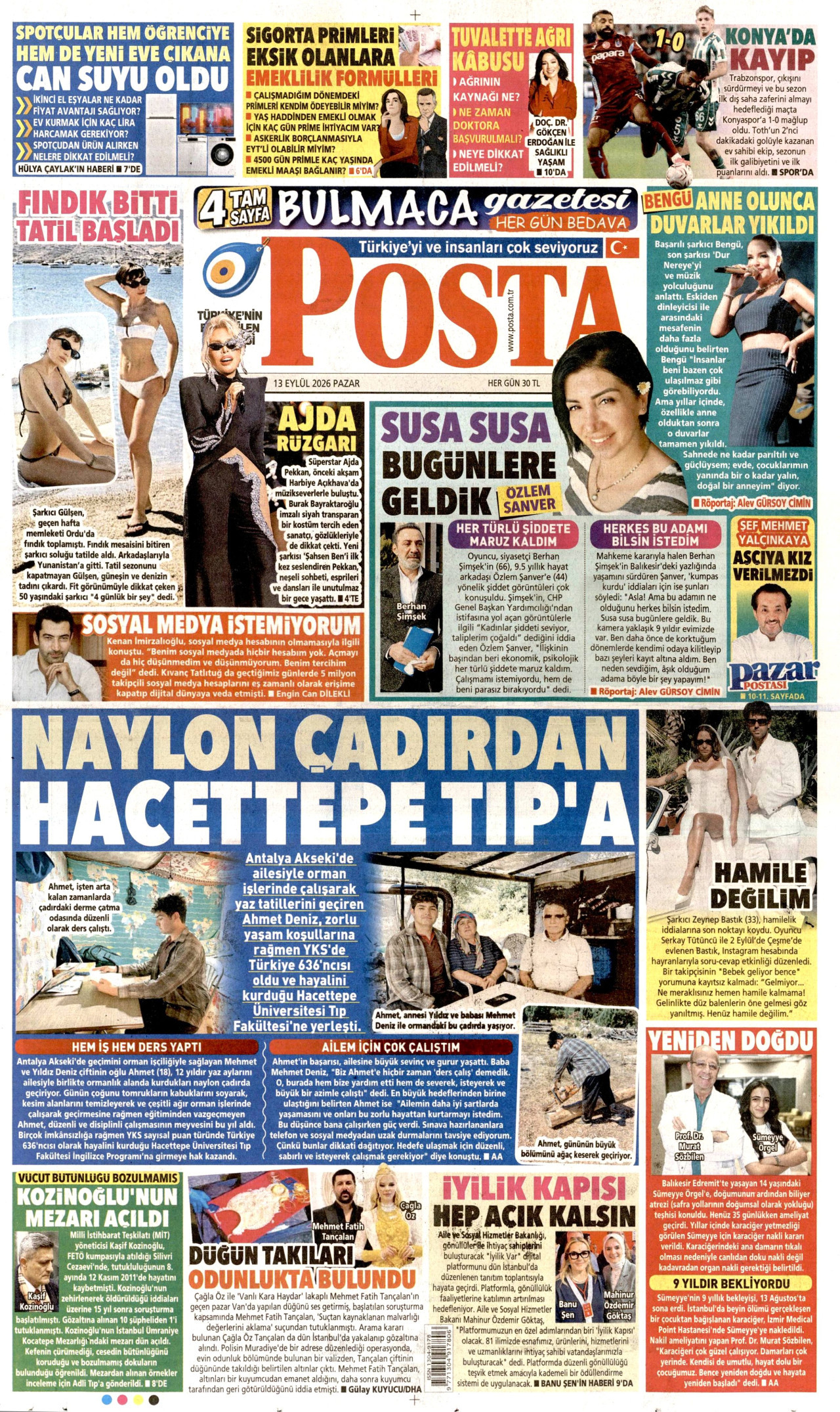 Gazeteler bugün ne yazdı? (13 Eylül) - 10. fotoğraf