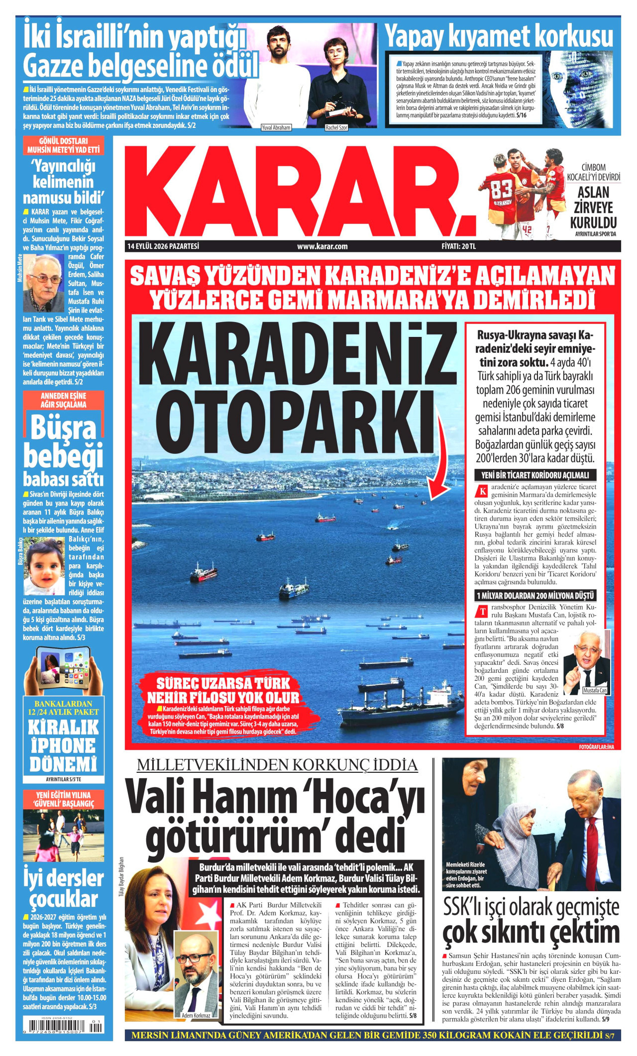 Gazeteler bugün ne yazdı? (14 Eylül) - 9. fotoğraf