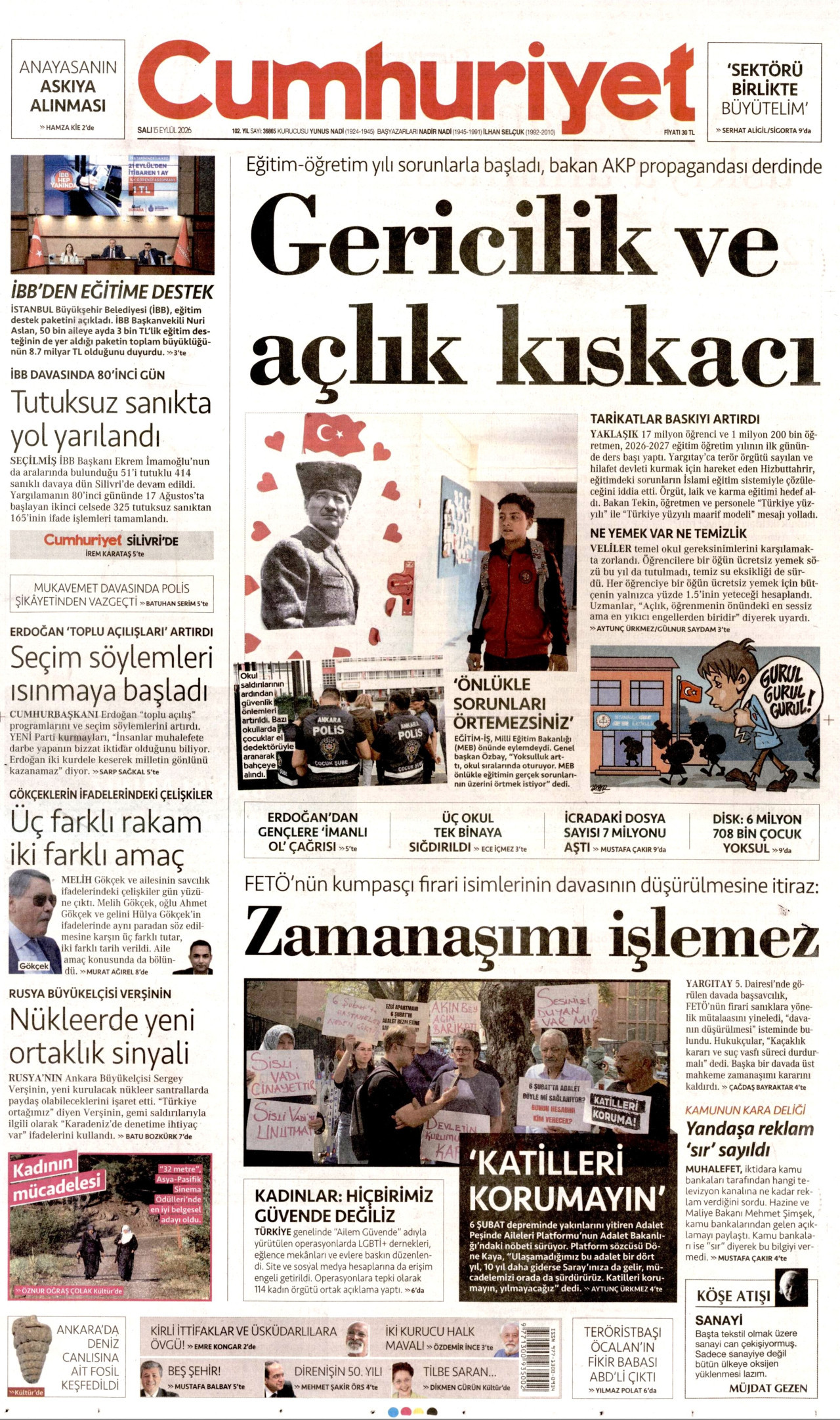 Gazeteler bugün ne yazdı? (15 Eylül) - 6. fotoğraf