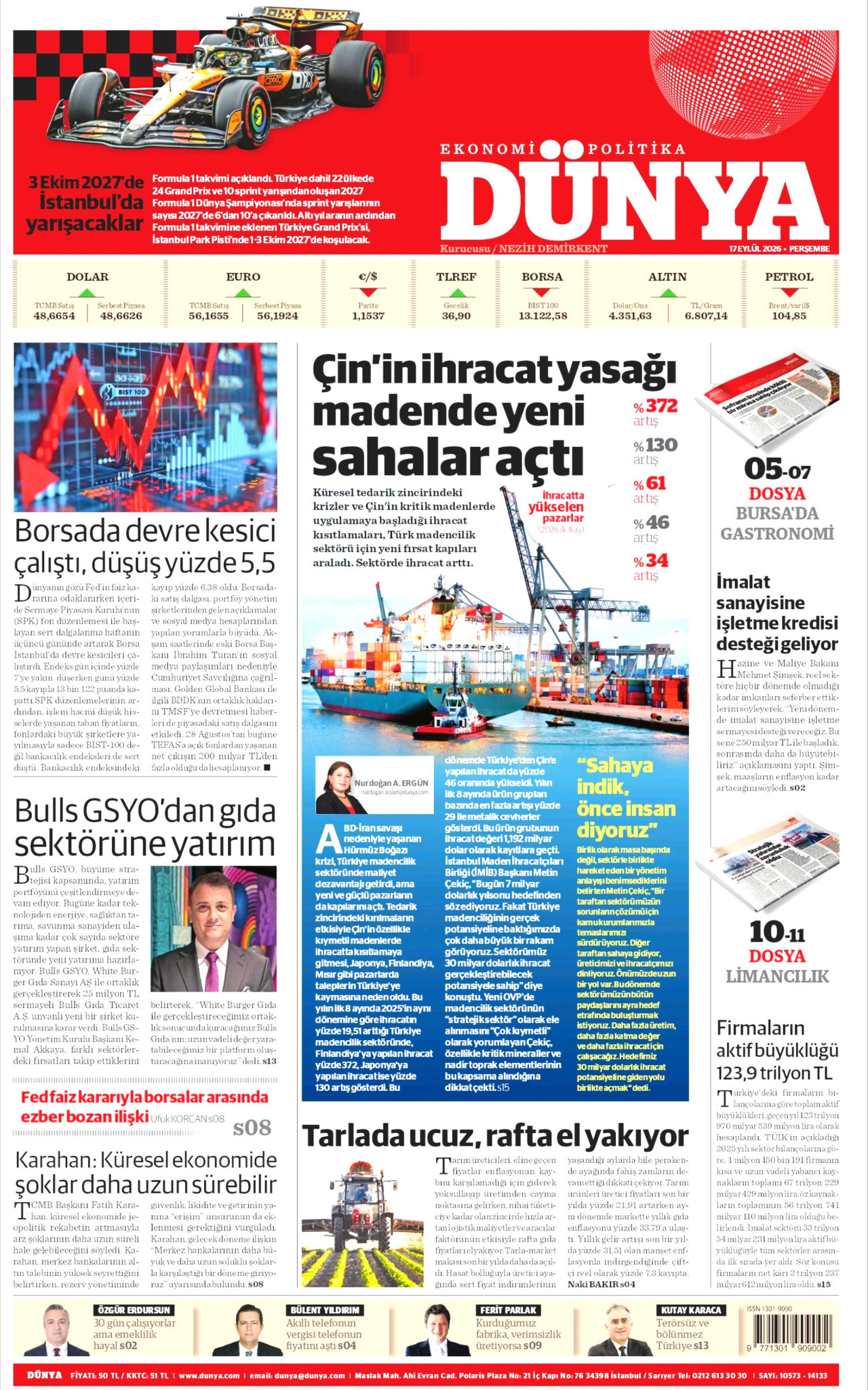Gazeteler bugün ne yazdı? (17 Eylül) - 1. fotoğraf