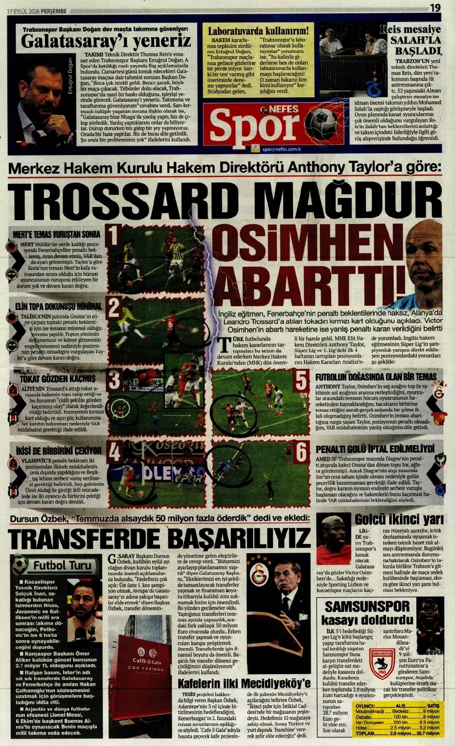 Ertuğrul Doğan: Şampiyon olunacak kadro! Spor basını bugün ne yazdı? (17 Eylül) - 8. fotoğraf