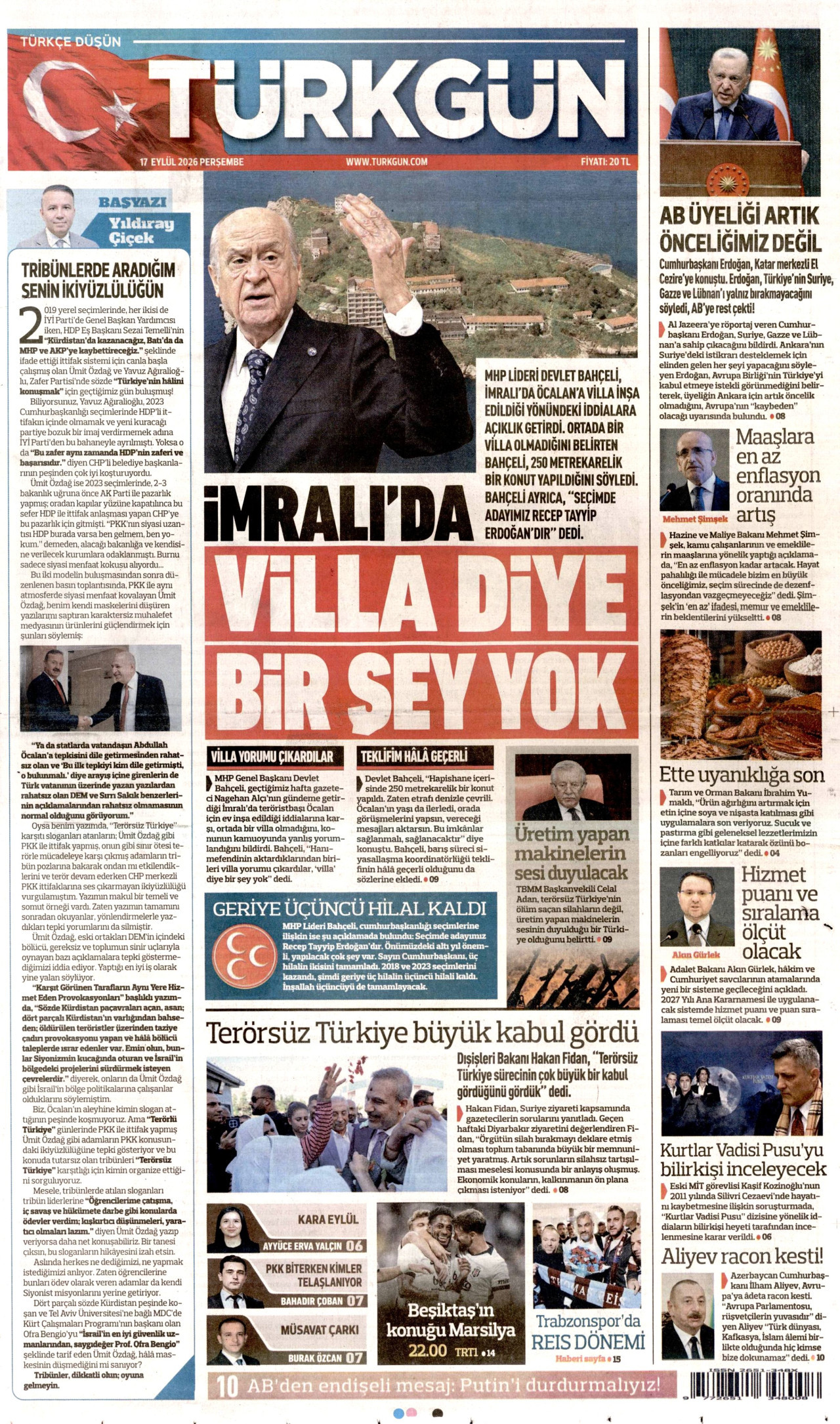 Gazeteler bugün ne yazdı? (17 Eylül) - 8. fotoğraf