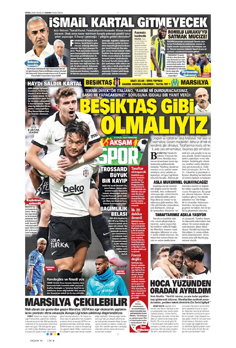 Ertuğrul Doğan: Şampiyon olunacak kadro! Spor basını bugün ne yazdı? (17 Eylül) - 6. fotoğraf