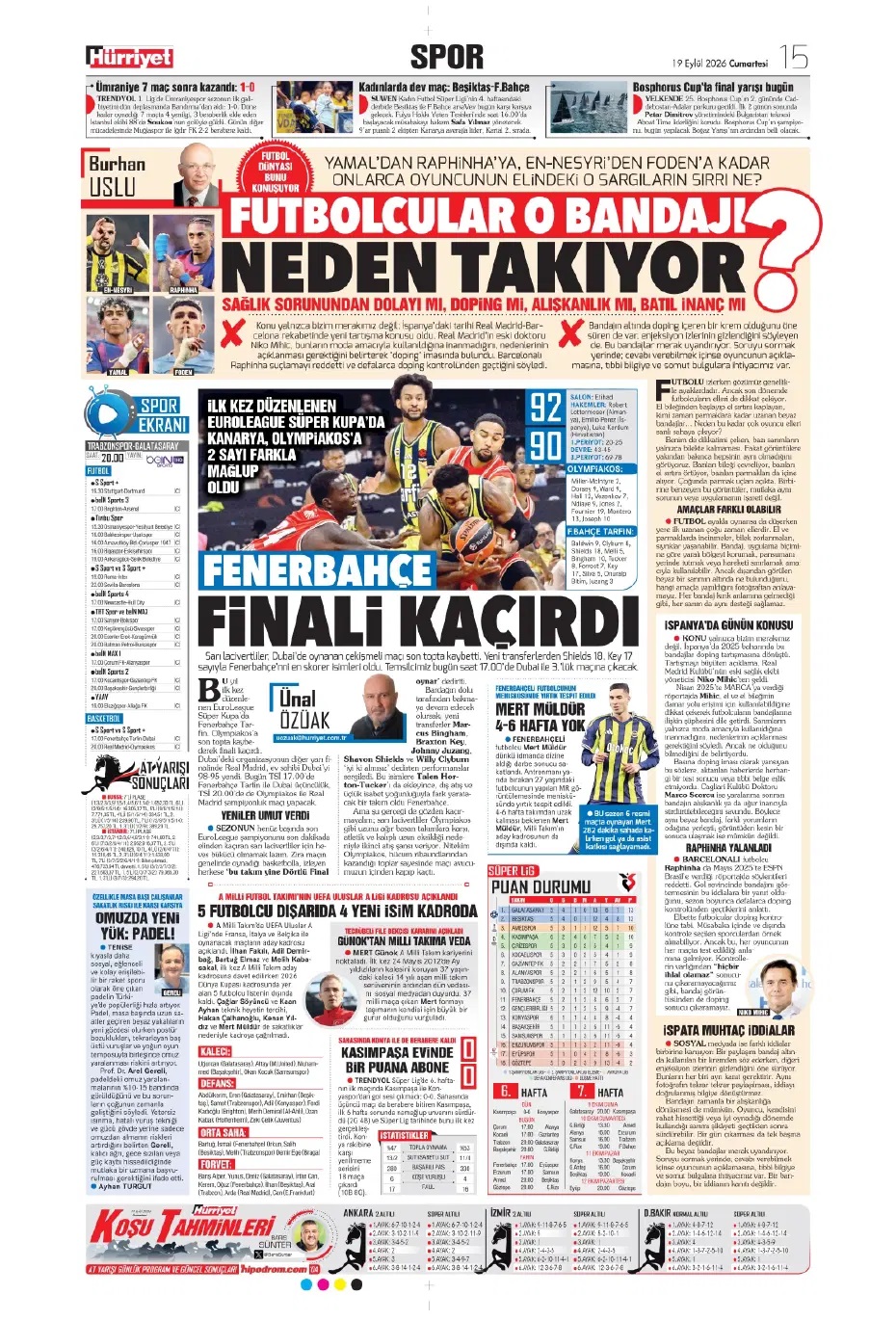 Karadeniz'de dev kapışma! Spor basını bugün ne yazdı? (19 Eylül) - 5. fotoğraf