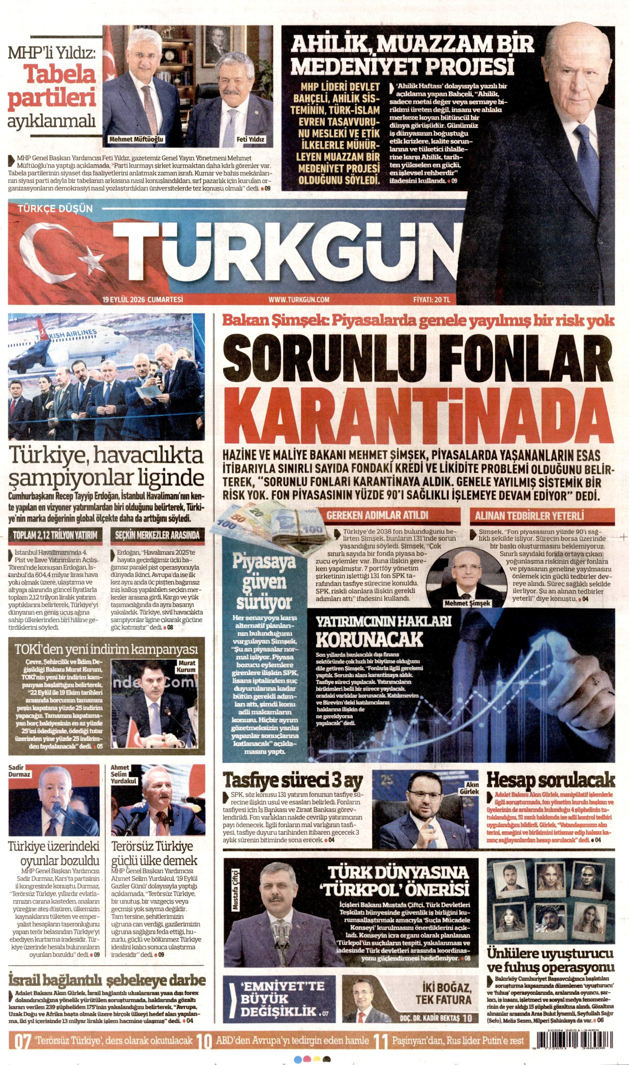 Gazeteler bugün ne yazdı? (19 Eylül) - 10. fotoğraf