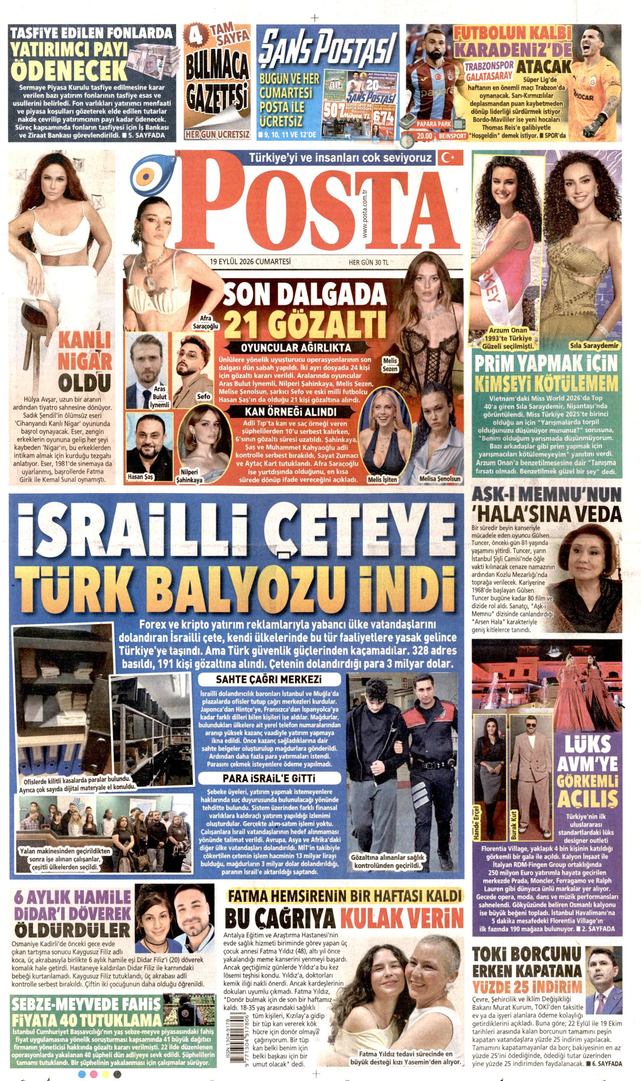 Gazeteler bugün ne yazdı? (19 Eylül) - 8. fotoğraf