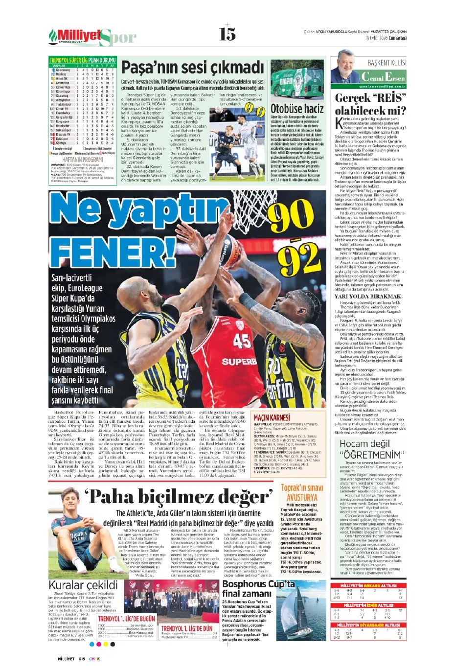 Karadeniz'de dev kapışma! Spor basını bugün ne yazdı? (19 Eylül) - 4. fotoğraf