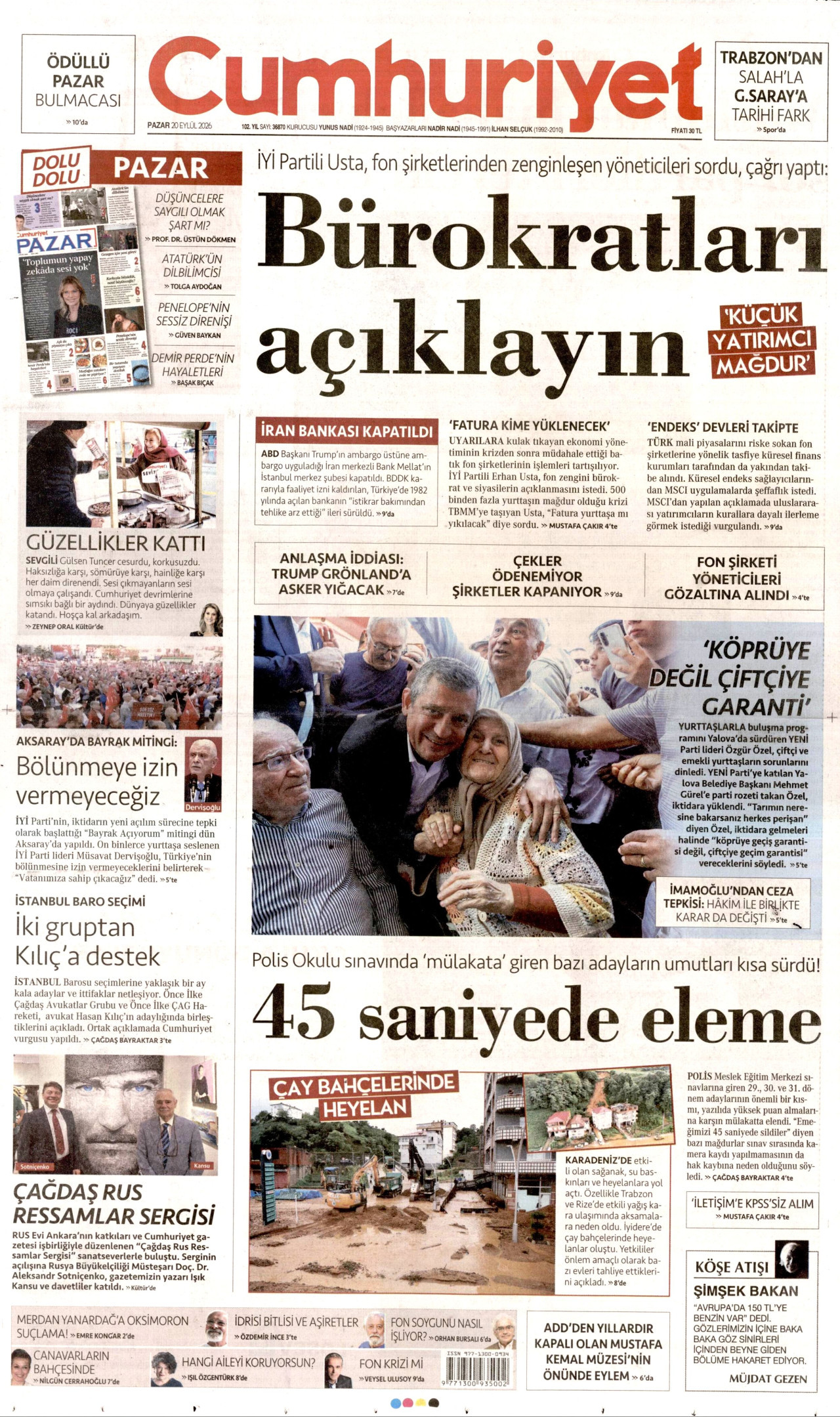 Gazeteler bugün ne yazdı? (20 Eylül) - 2. fotoğraf