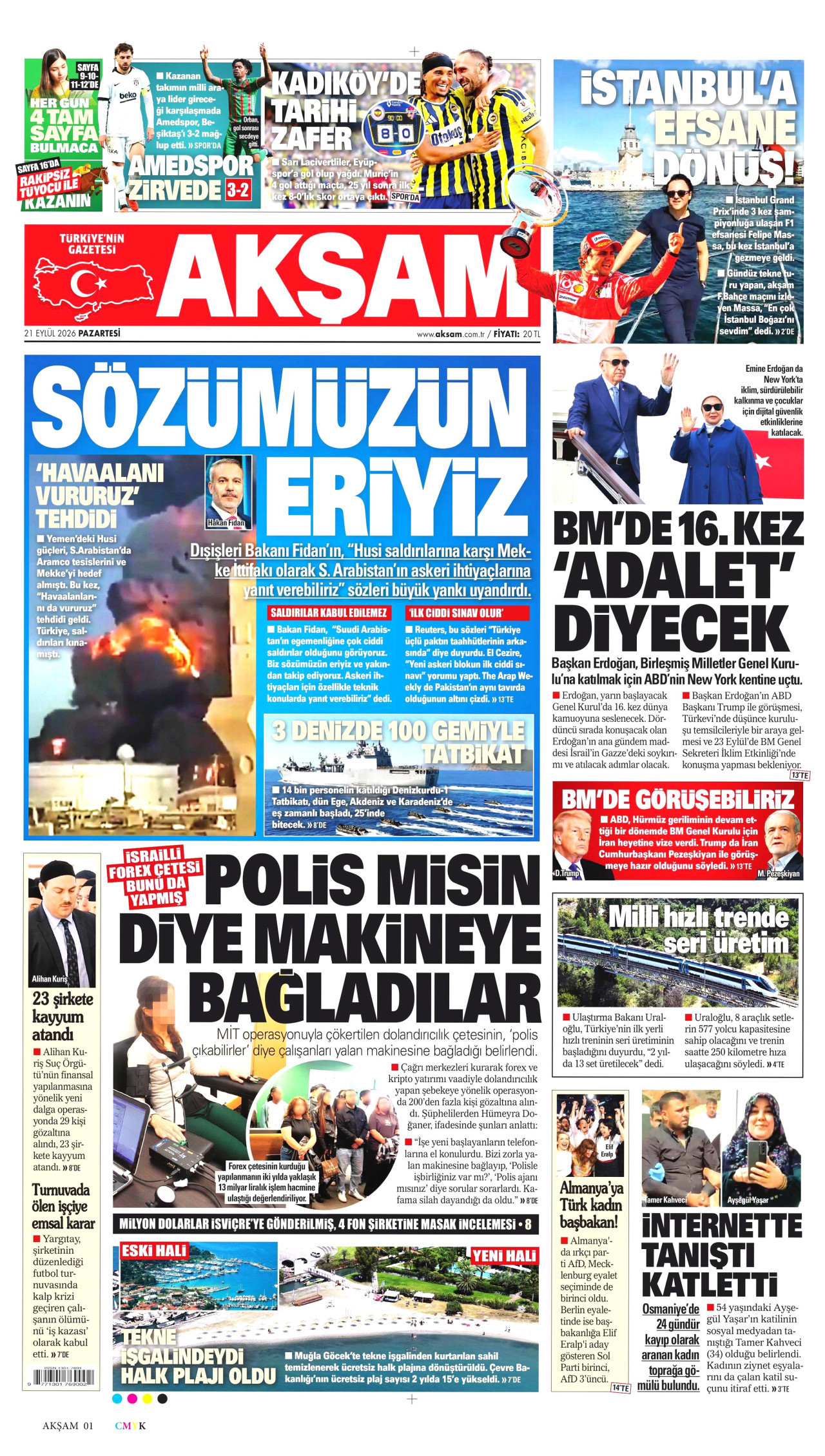 Gazeteler bugün ne yazdı? (21 Eylül) - 9. fotoğraf