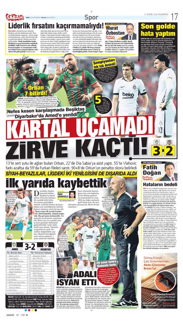 Kartal uçamadı, zirve kaçtı | Spor manşetleri - 1. fotoğraf