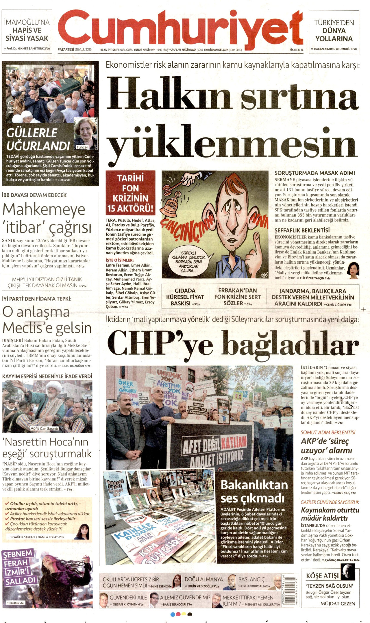 Gazeteler bugün ne yazdı? (21 Eylül) - 5. fotoğraf