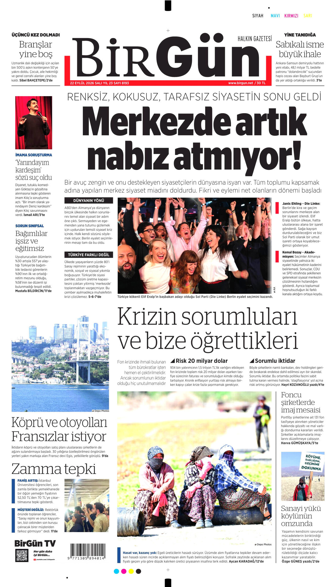 Gazeteler bugün ne yazdı? (22 Eylül) - 1. fotoğraf