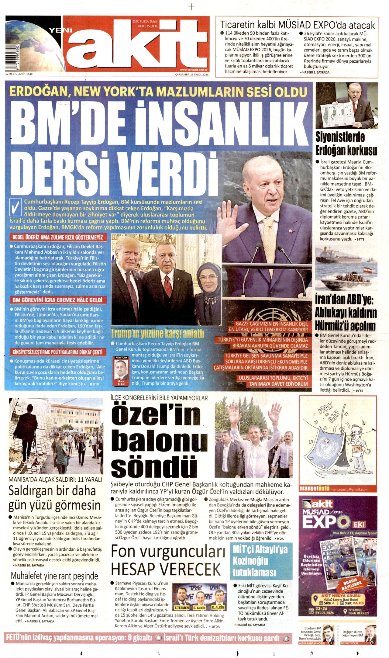 Gazeteler bugün ne yazdı? (23 Eylül) - 6. fotoğraf