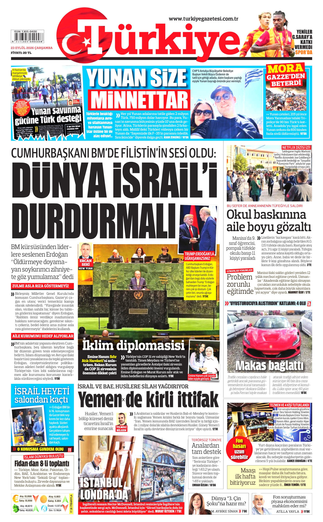 Gazeteler bugün ne yazdı? (23 Eylül) - 8. fotoğraf