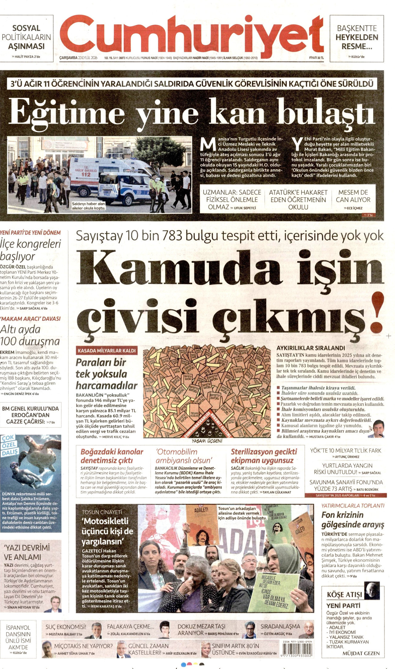 Gazeteler bugün ne yazdı? (23 Eylül) - 10. fotoğraf