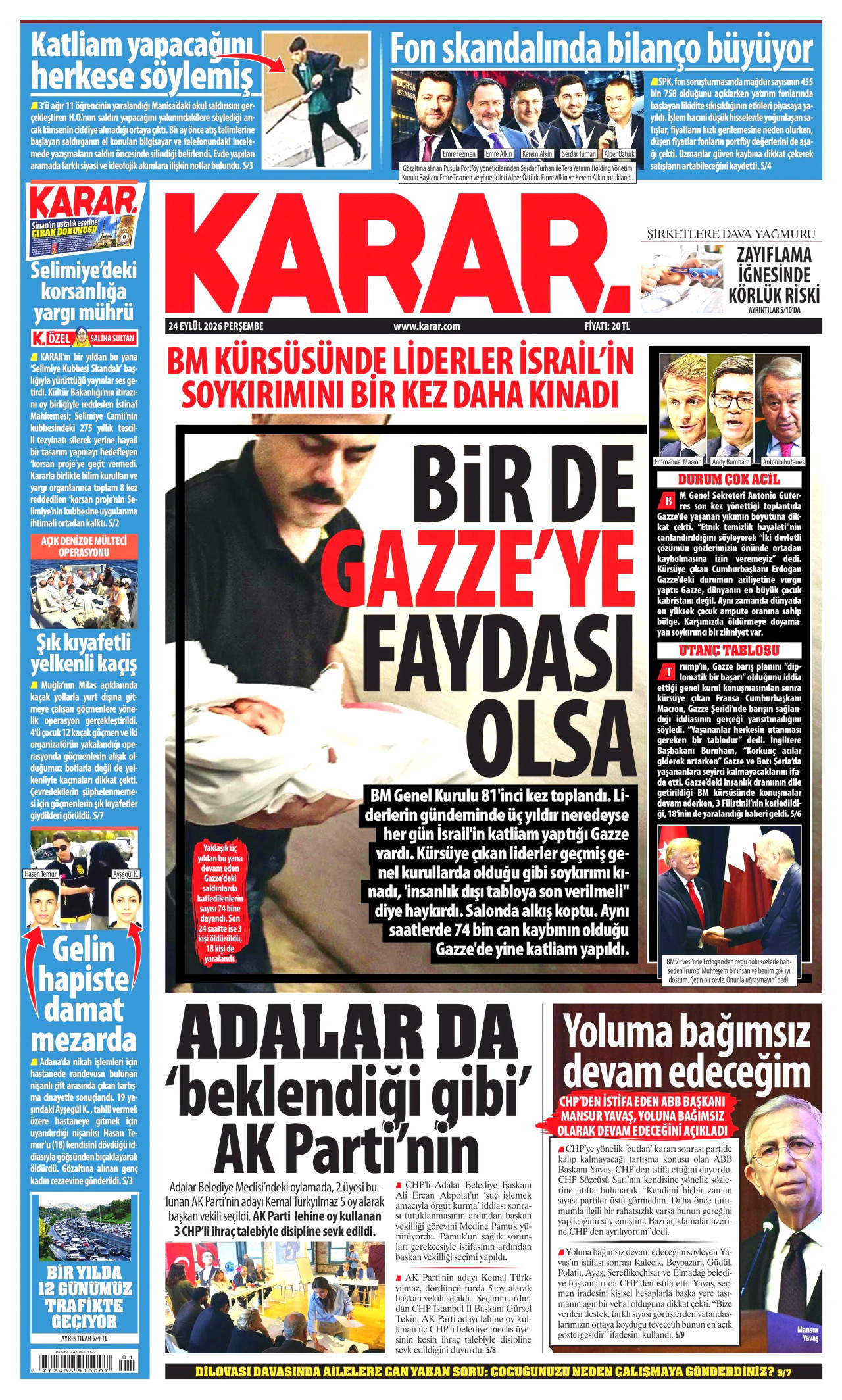 Gazeteler bugün ne yazdı? (24 Eylül) - 6. fotoğraf