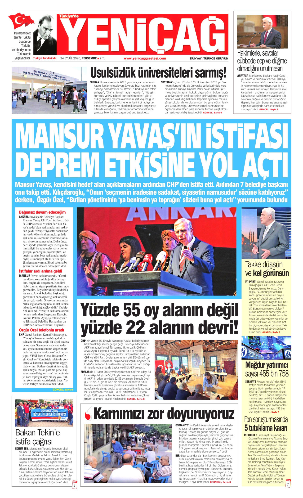 Gazeteler bugün ne yazdı? (24 Eylül) - 4. fotoğraf