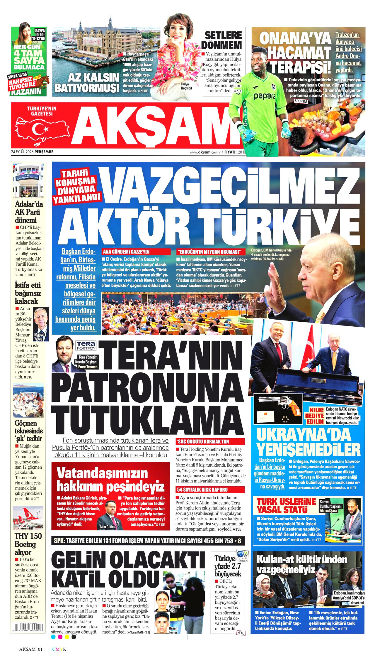 Gazeteler bugün ne yazdı? (24 Eylül) - 10. fotoğraf