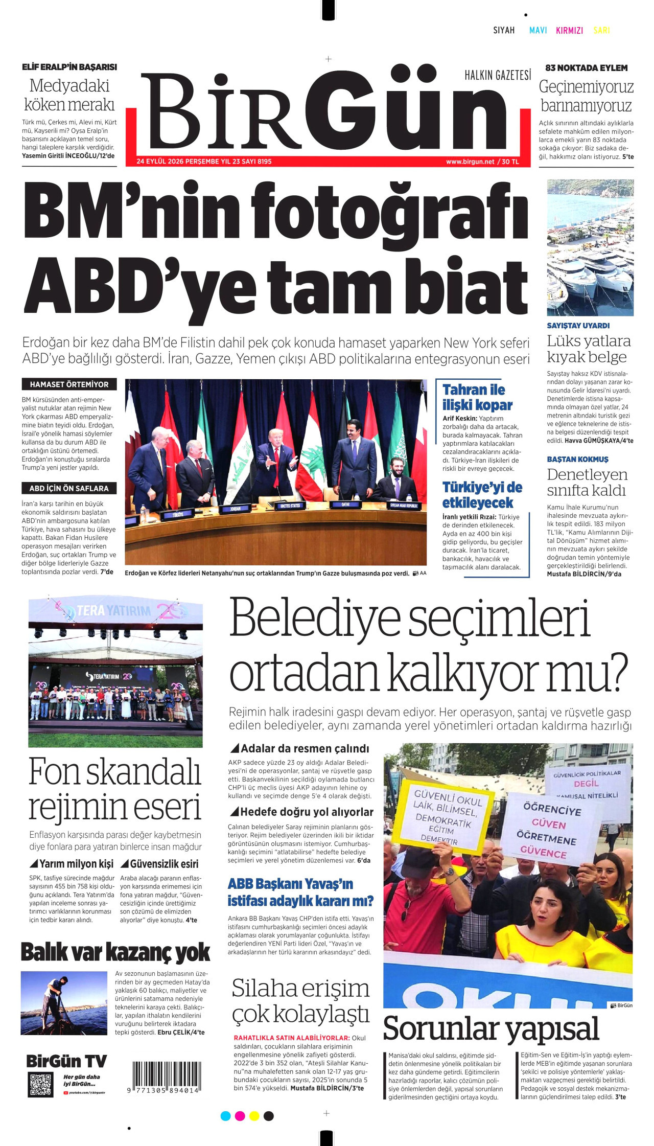 Gazeteler bugün ne yazdı? (24 Eylül) - 1. fotoğraf