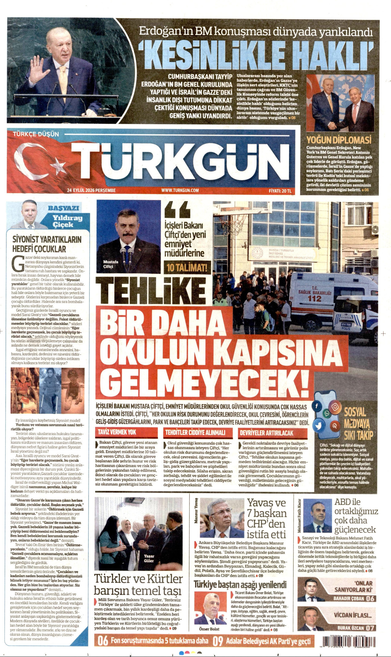 Gazeteler bugün ne yazdı? (24 Eylül) - 9. fotoğraf