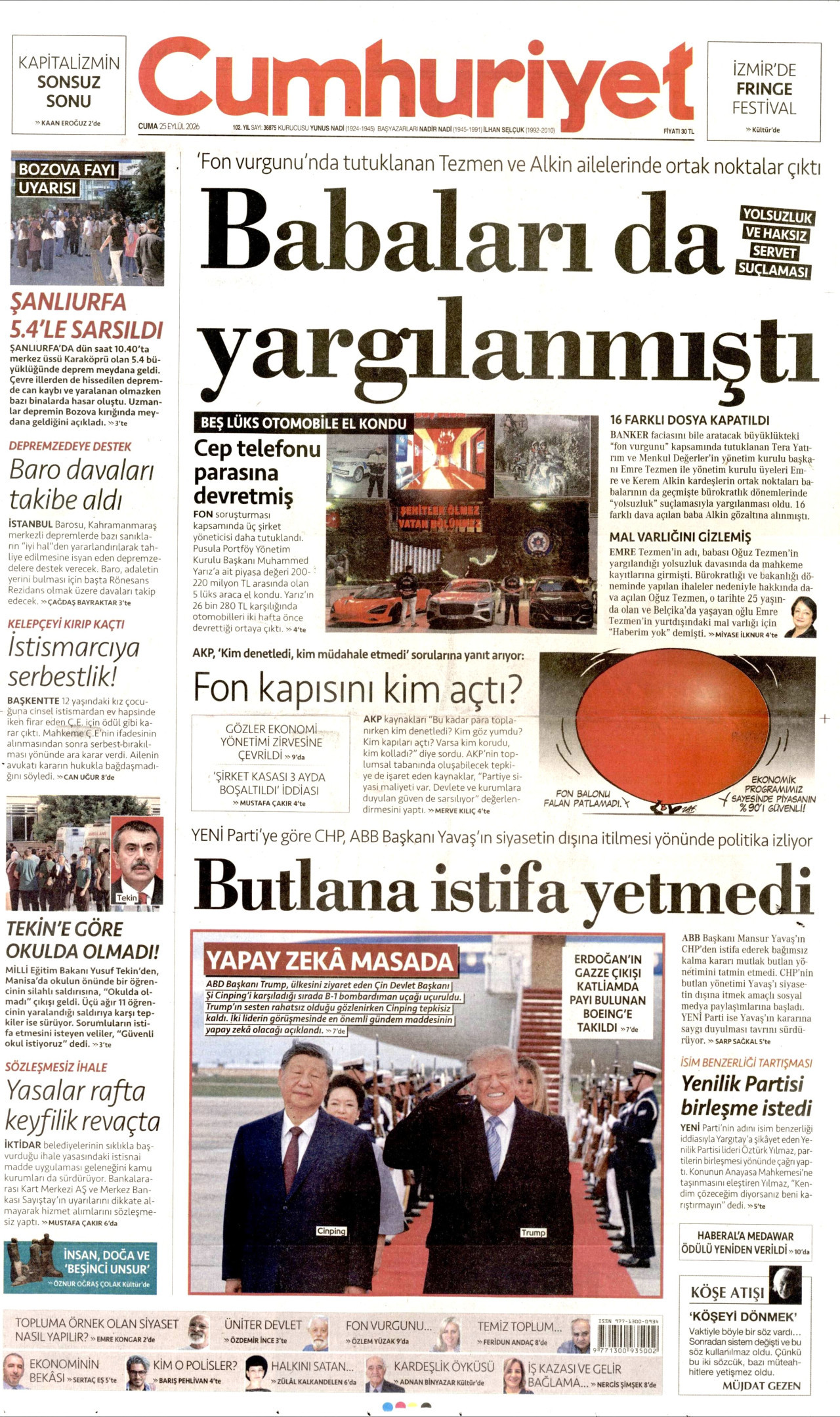 Gazeteler bugün ne yazdı? (25 Eylül) - 2. fotoğraf