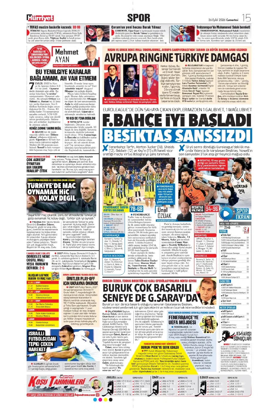Fransız kaldık! Spor basını bugün ne yazdı? (26 Eylül) - 7. fotoğraf