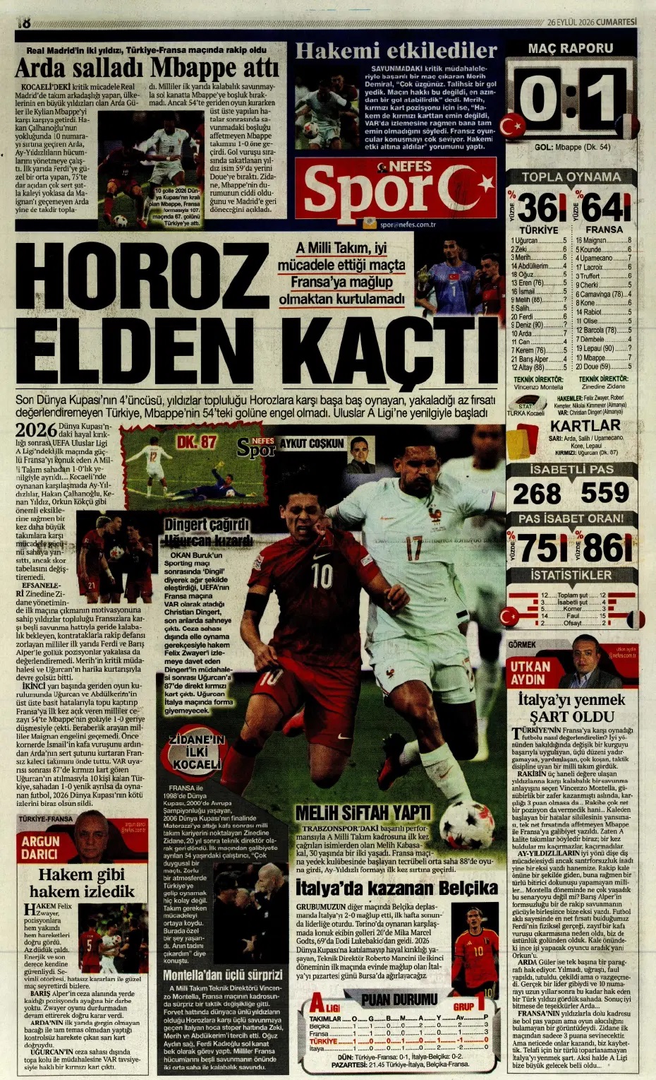 Fransız kaldık! Spor basını bugün ne yazdı? (26 Eylül) - 9. fotoğraf