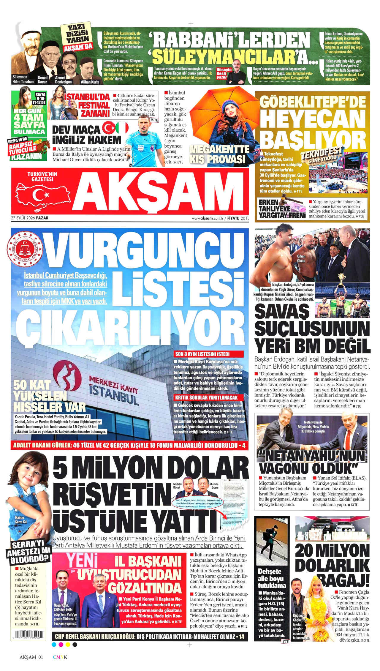 Gazeteler bugün ne yazdı? (27 Eylül) - 10. fotoğraf