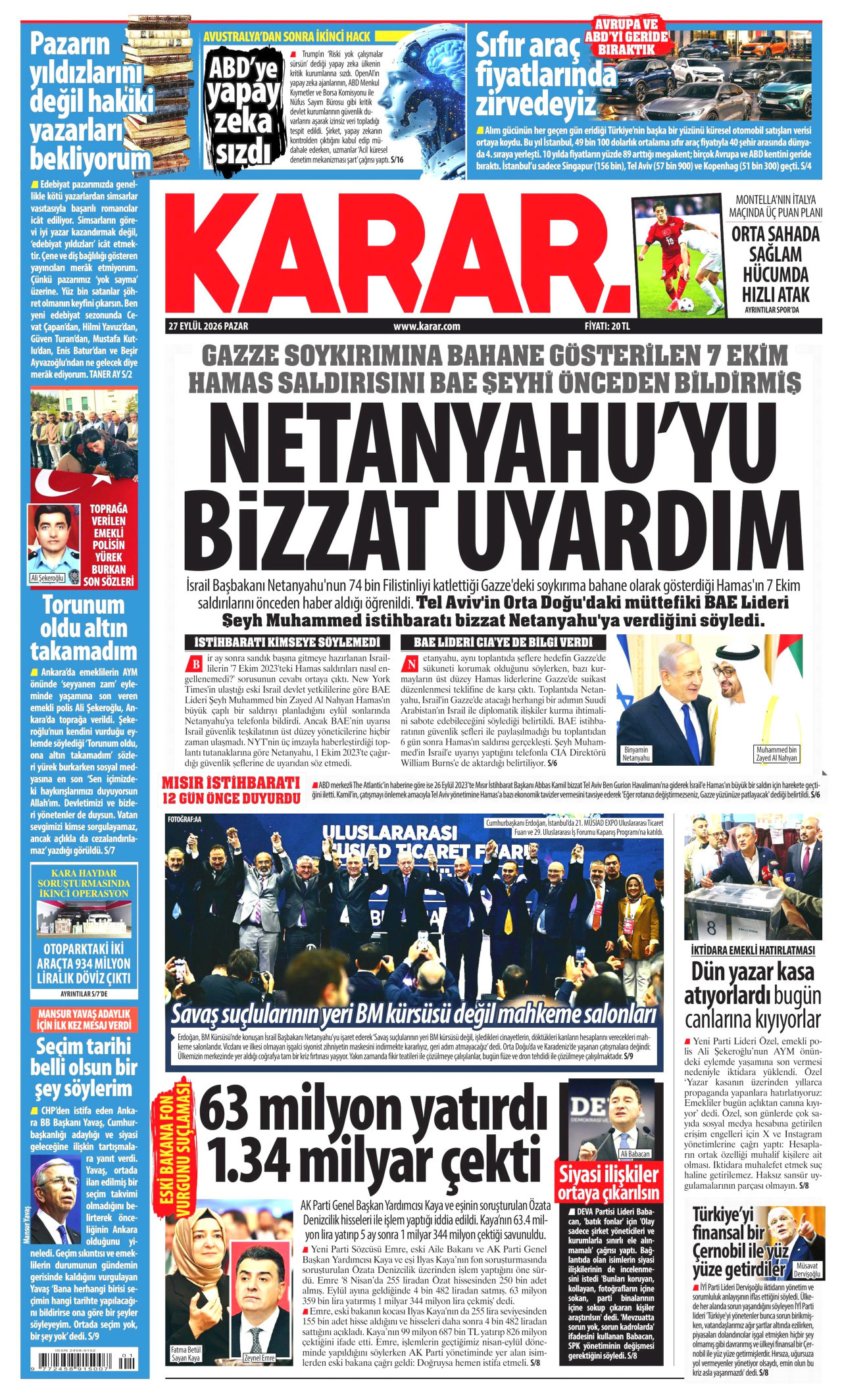 Gazeteler bugün ne yazdı? (27 Eylül) - 11. fotoğraf