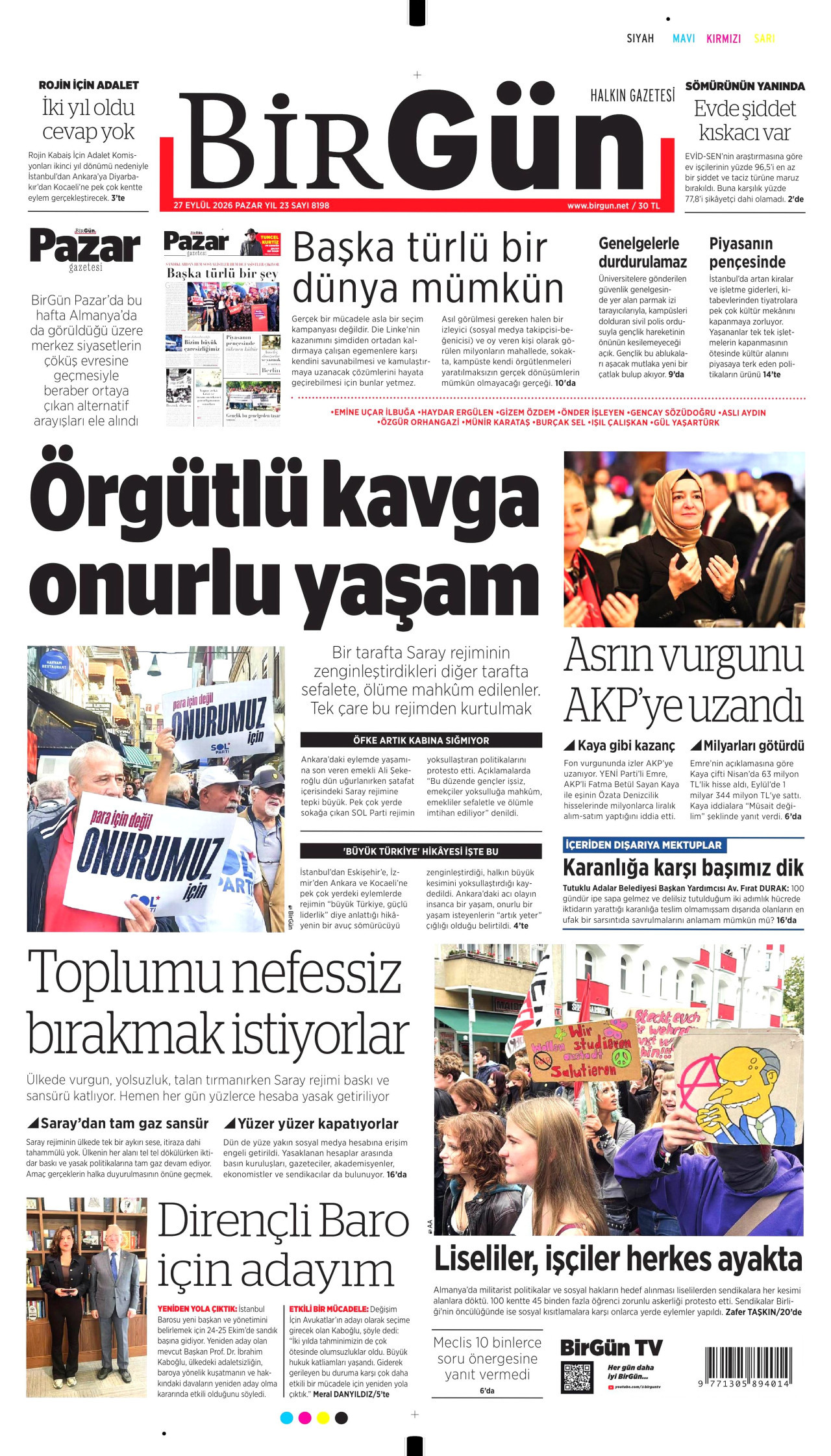 Gazeteler bugün ne yazdı? (27 Eylül) - 1. fotoğraf