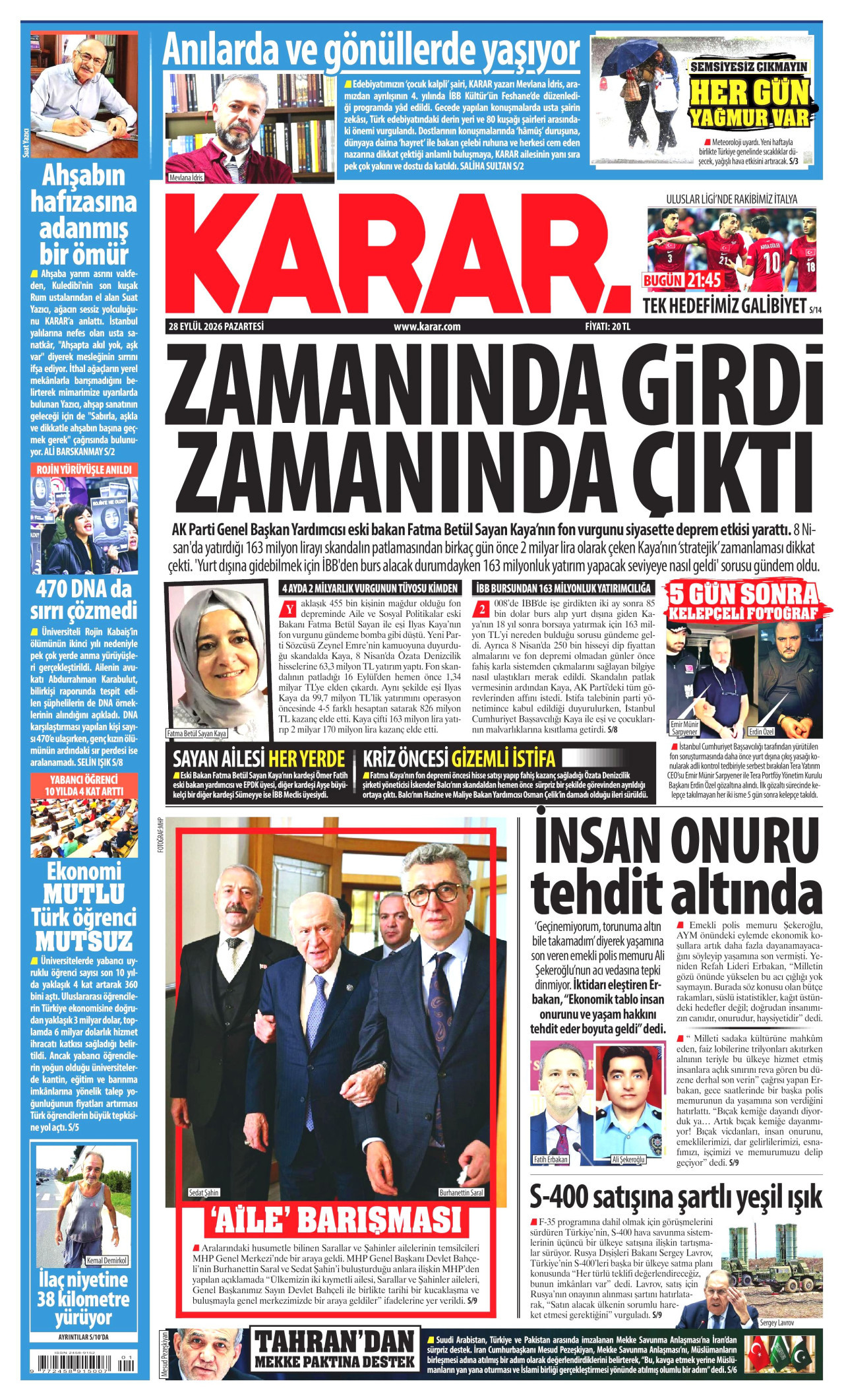 Gazeteler bugün ne yazdı? (28 Eylül) - 10. fotoğraf