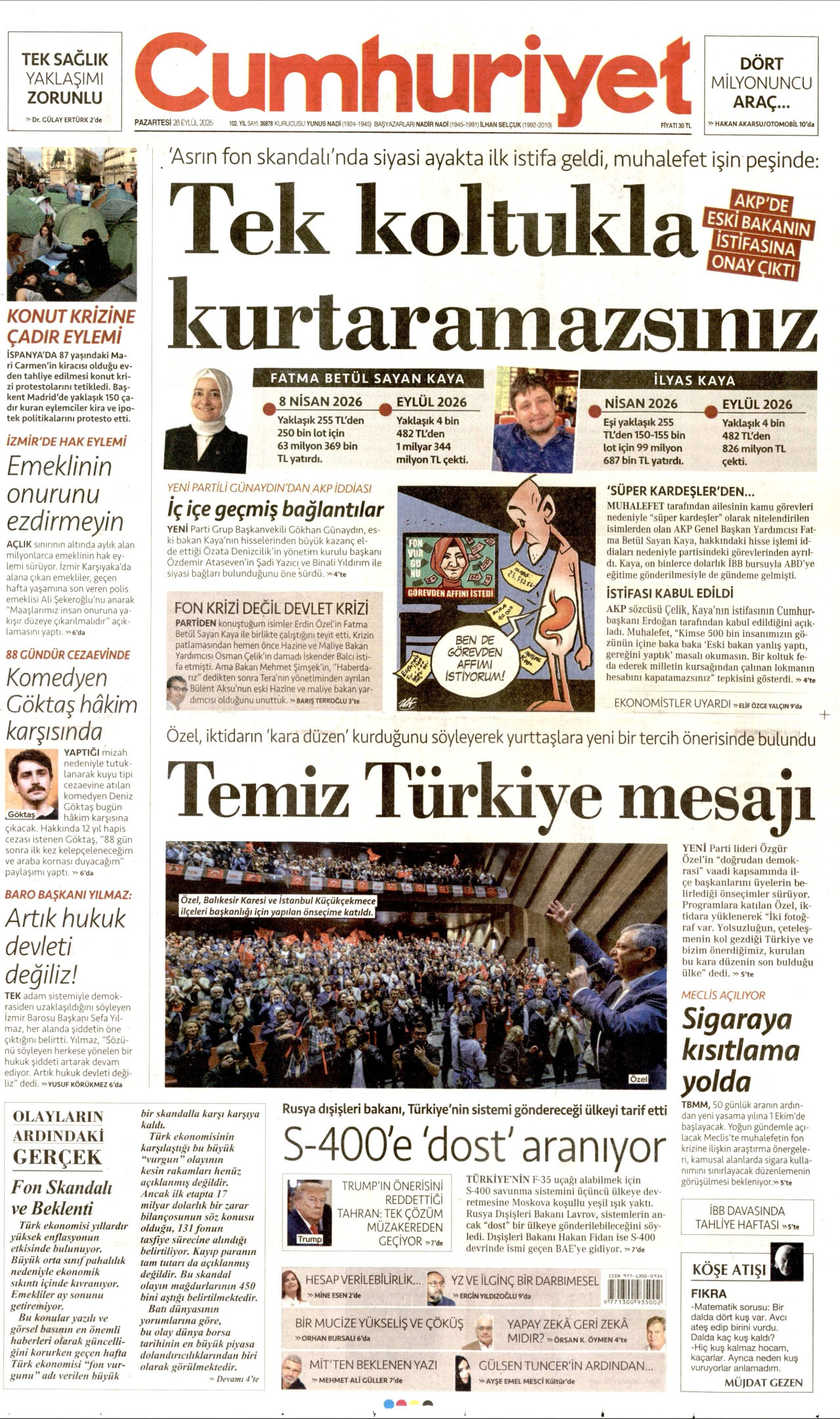 Gazeteler bugün ne yazdı? (28 Eylül) - 2. fotoğraf