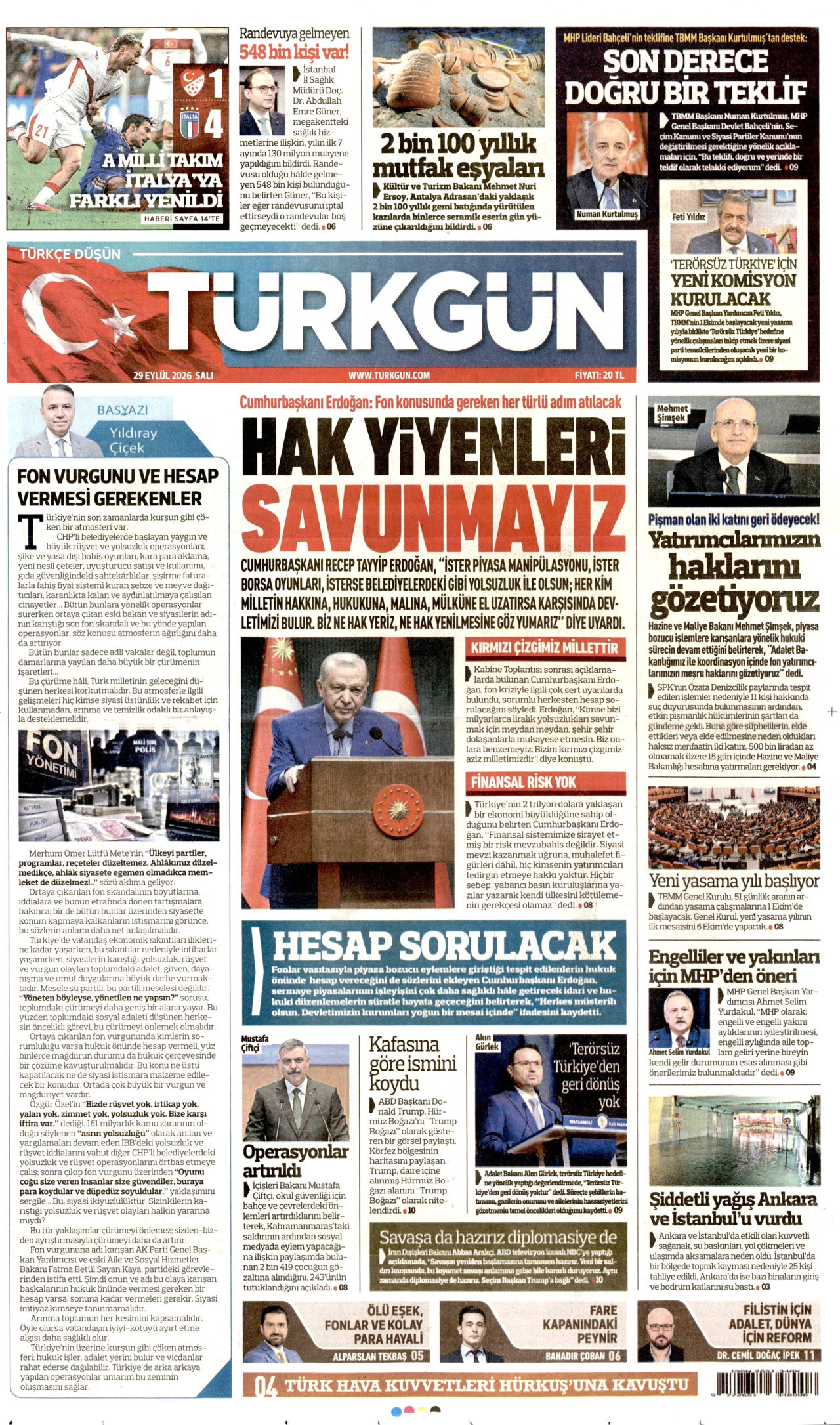 Gazeteler bugün ne yazdı? (29 Eylül) - 8. fotoğraf
