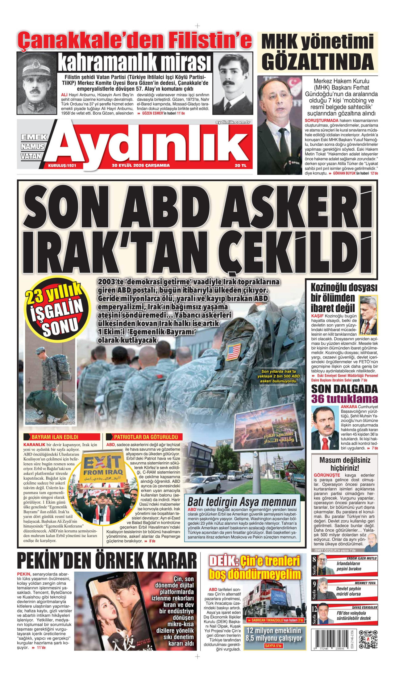 Gazeteler bugün ne yazdı? (30 Eylül) - 2. fotoğraf